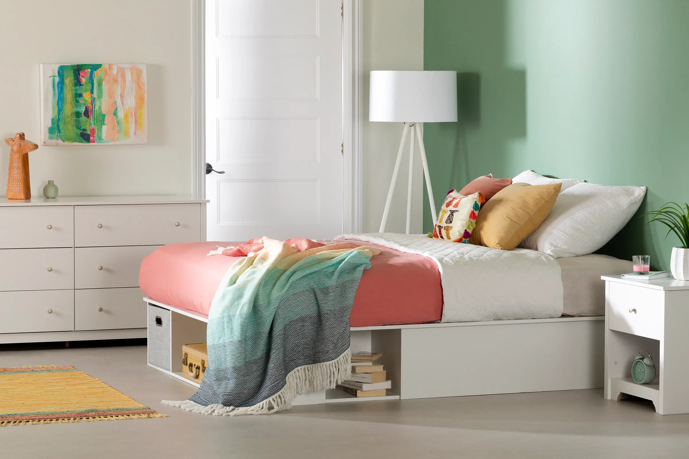 13131 Vito Pure White Storage Bed - South Shore-3