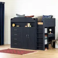 13707 Ulysses Blueberry Twin Loft Bed with Desk - South Shore