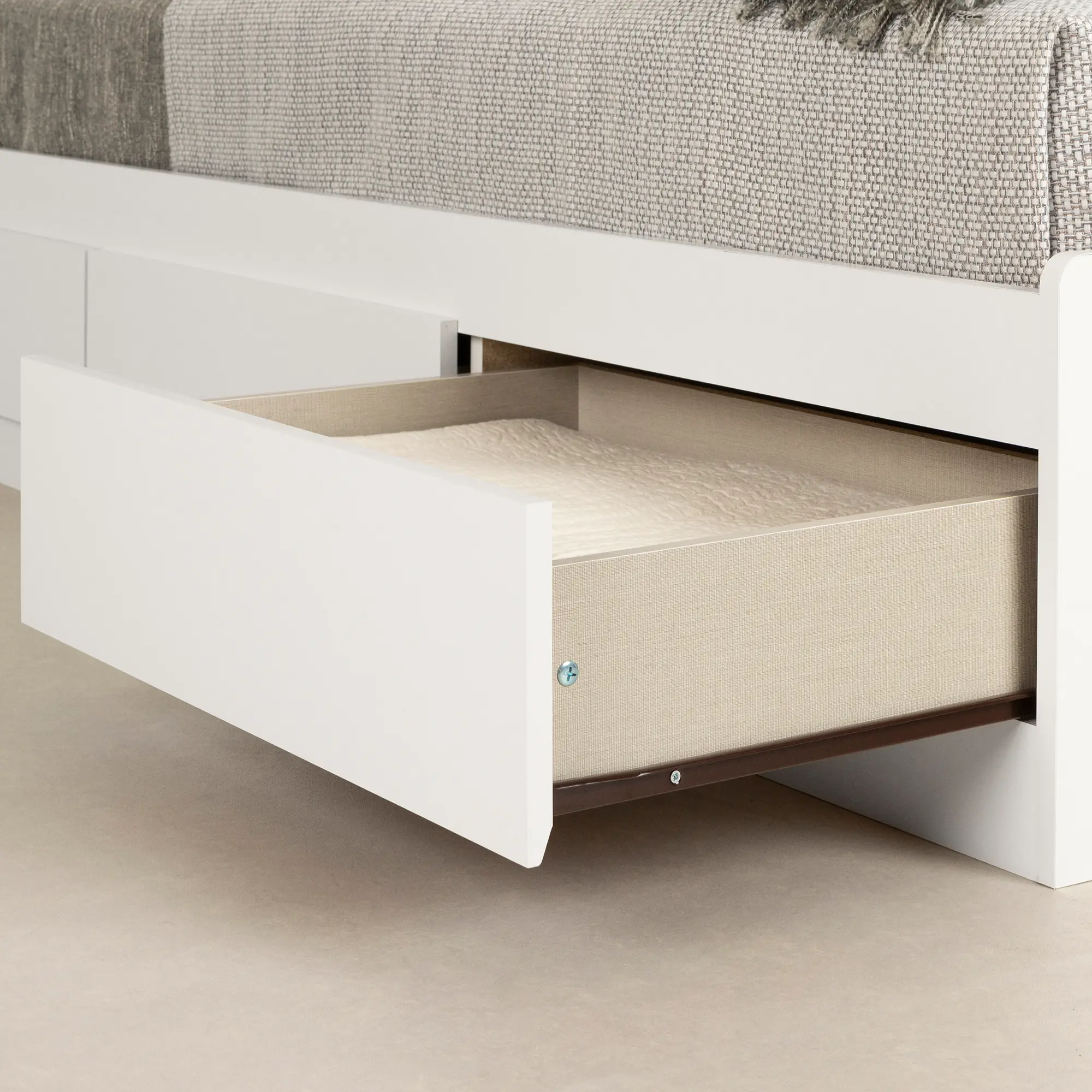 13718 Munich Contemporary White Twin Mates Storage Bed - South Shore-4