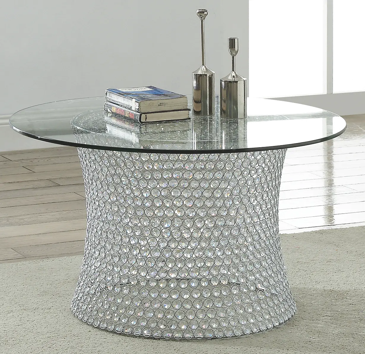 KIT/4200CC/CRST-CFFE Crystal Round Coffee Table-1
