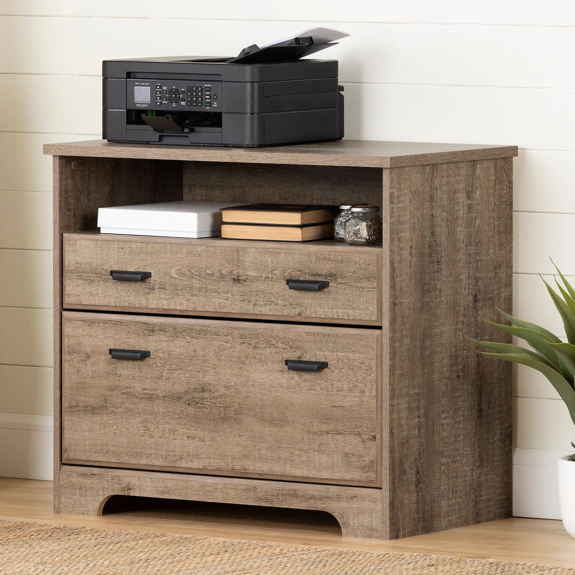 13102 Versa Weathered Oak 2-Drawer File Cabinet - South Shore-2
