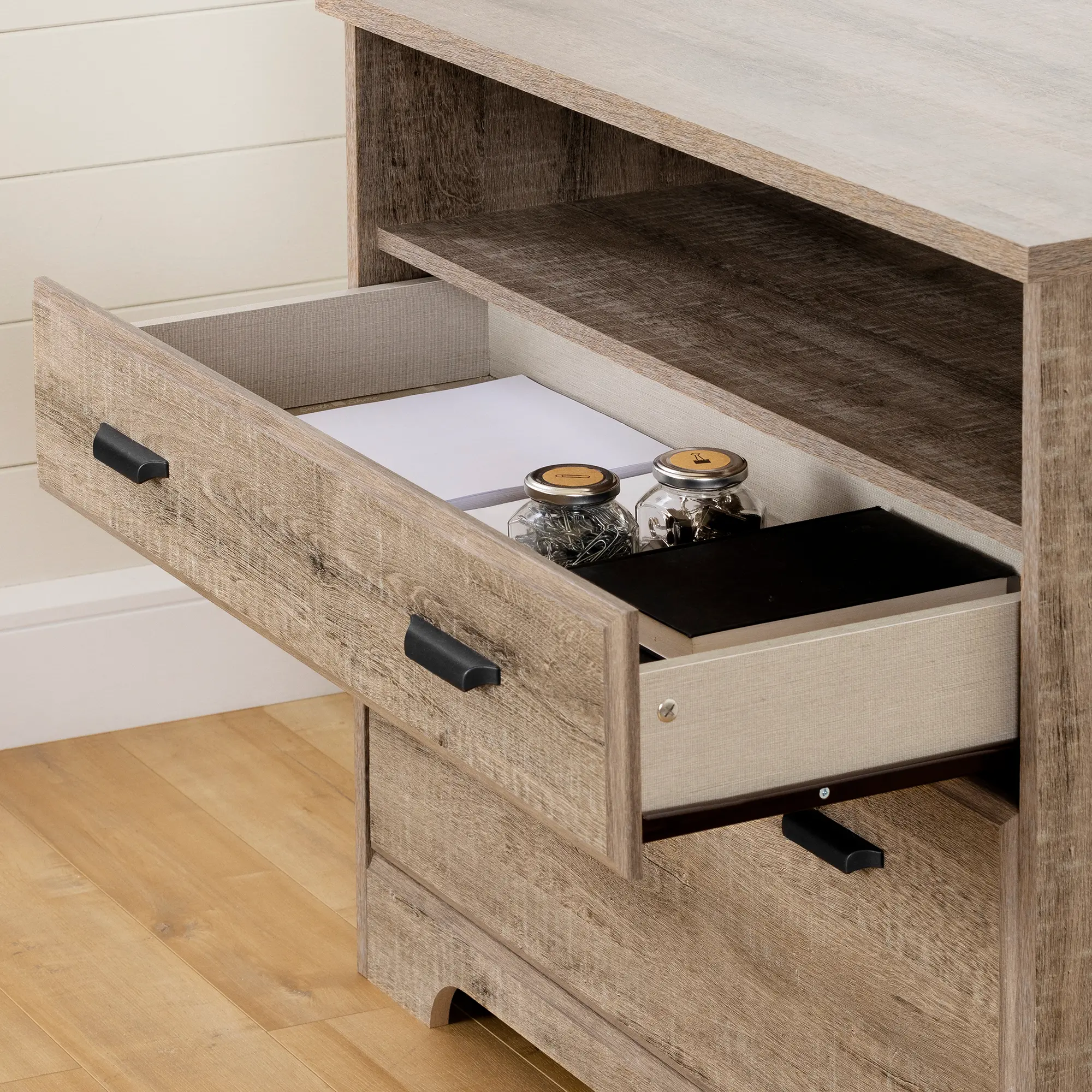 13102 Versa Weathered Oak 2-Drawer File Cabinet - South Shore-3