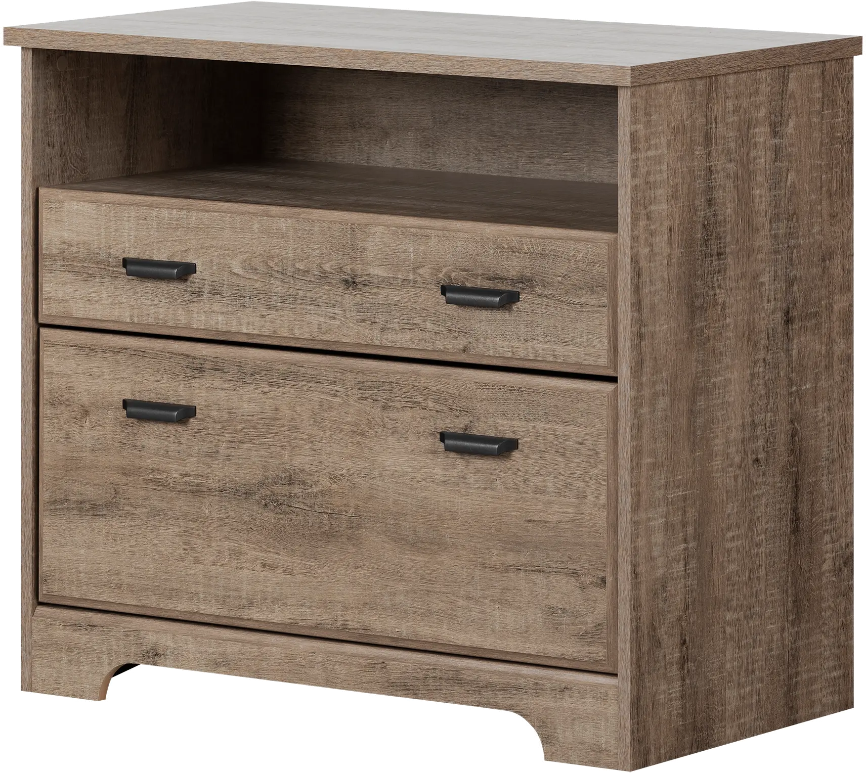 13102 Versa Weathered Oak 2-Drawer File Cabinet - South Shore-1