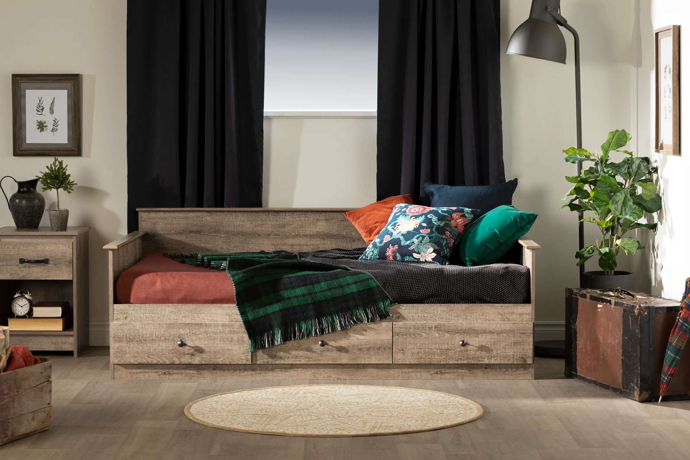 13125 Tassio Farmhouse Weathered Oak Daybed - South Shore-5