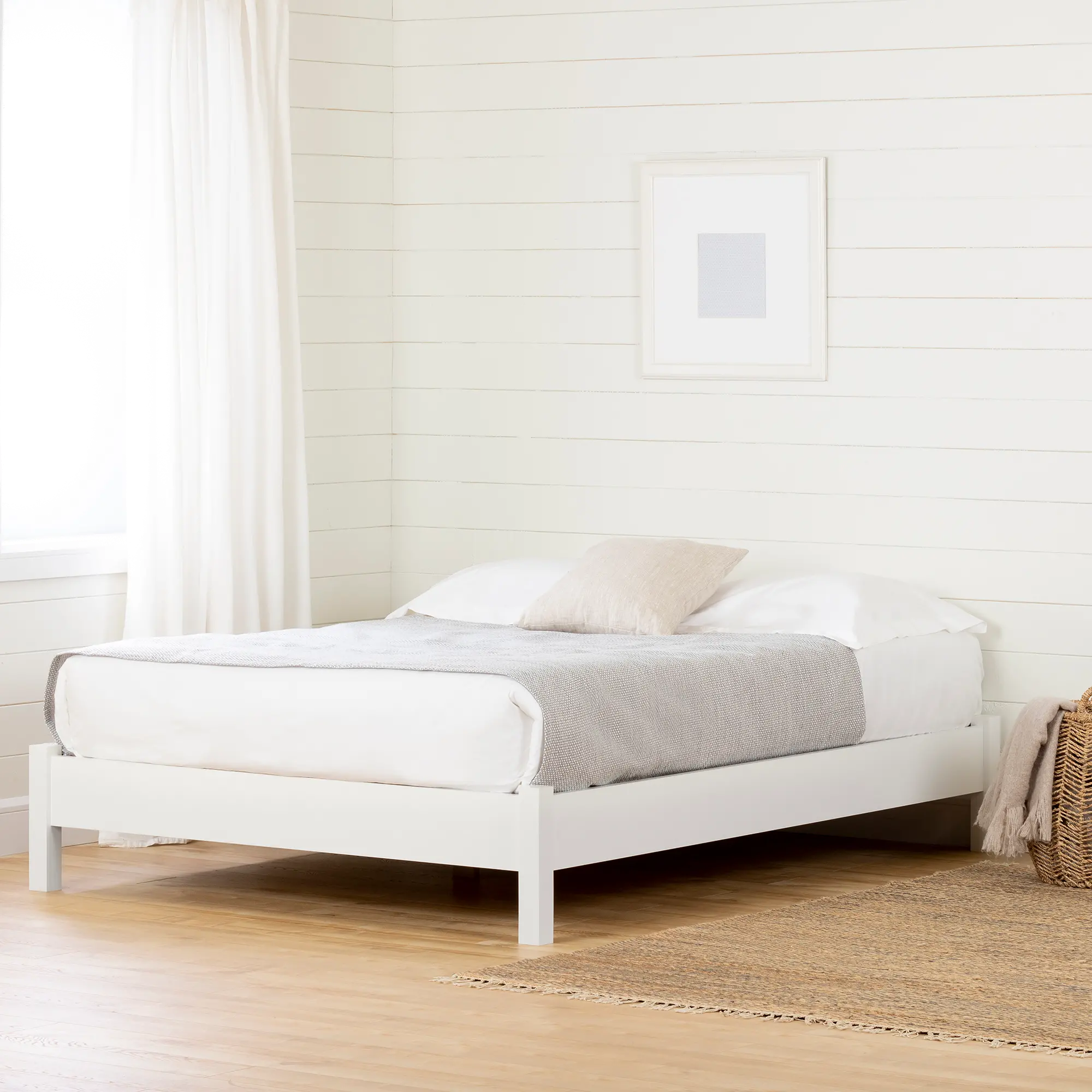 13209 Munich Pure White Platform Bed - South Shore-2