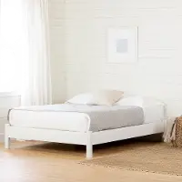 13209 Munich Pure White Platform Bed - South Shore