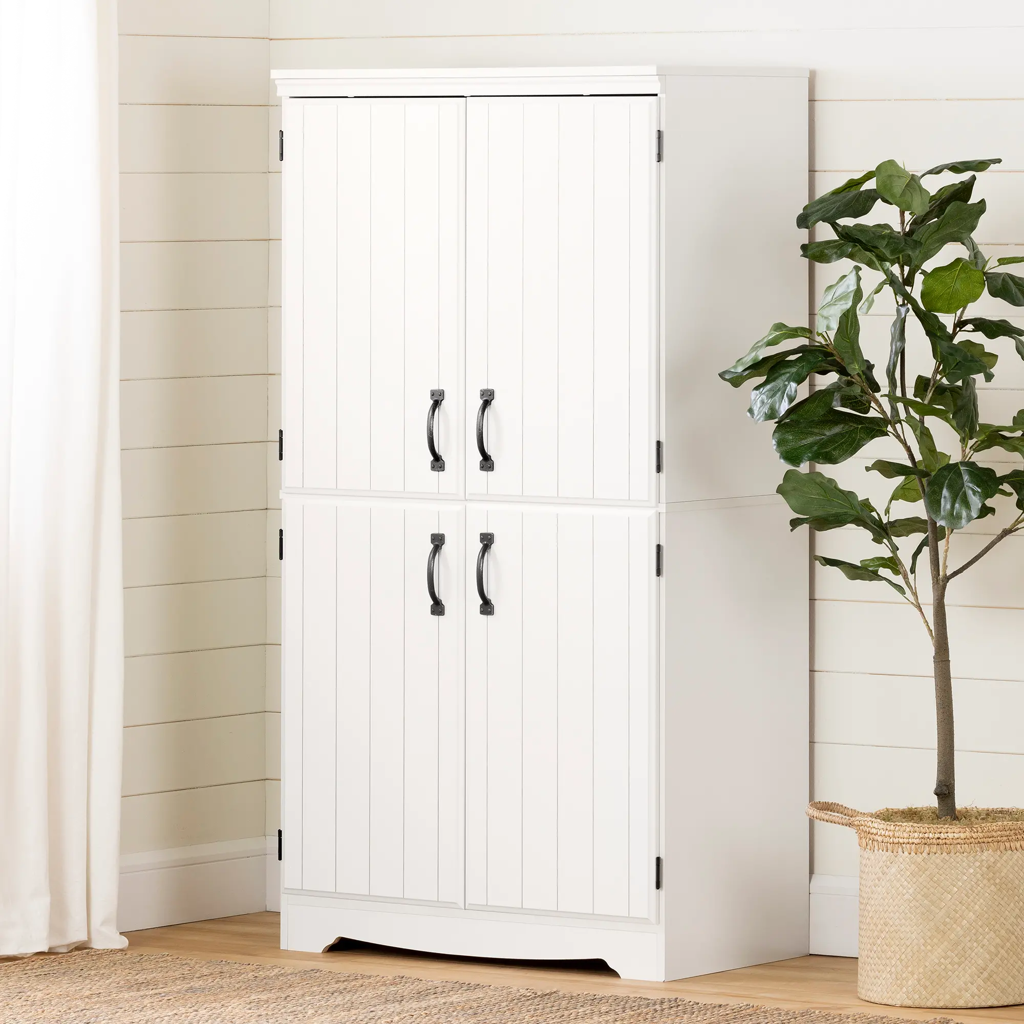 13242 Farnel Pure White 4-Door Storage Cabinet - South Shore-1
