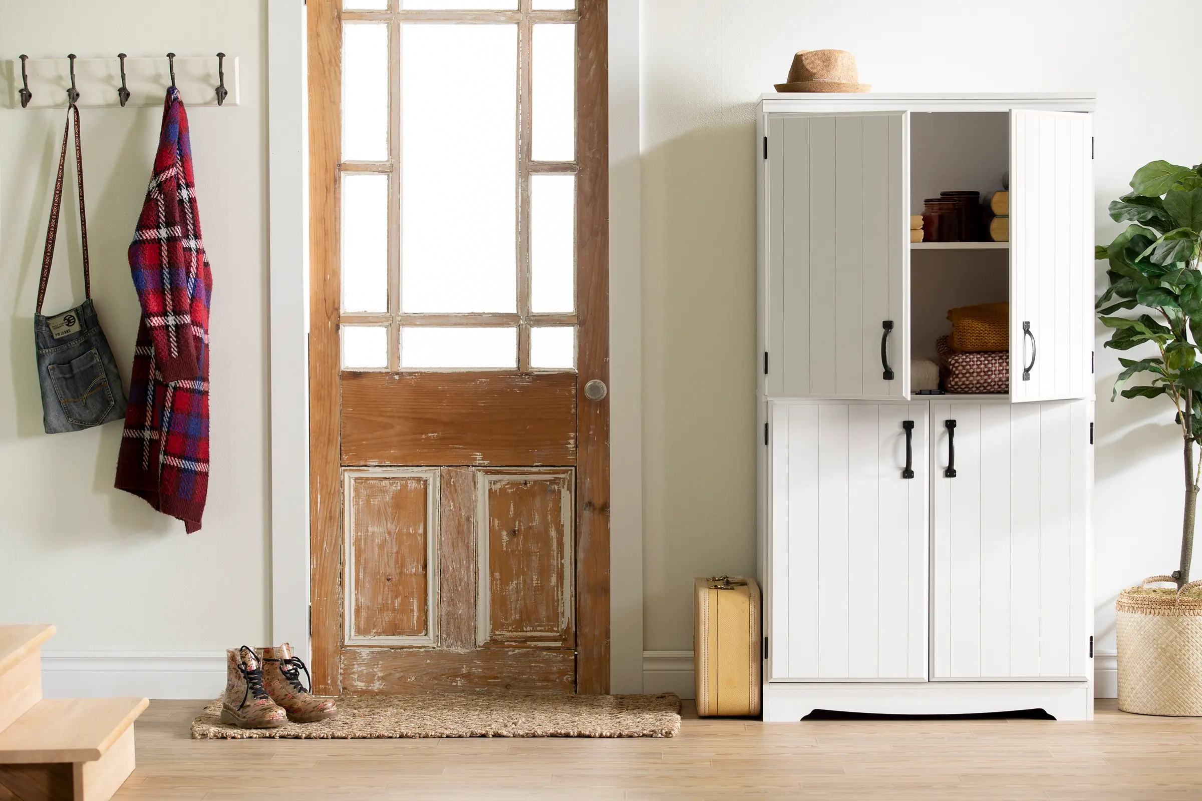 13242 Farnel Pure White 4-Door Storage Cabinet - South Shore-3