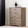 13117 Step One Weathered Oak 5-Drawer Chest - South Shore
