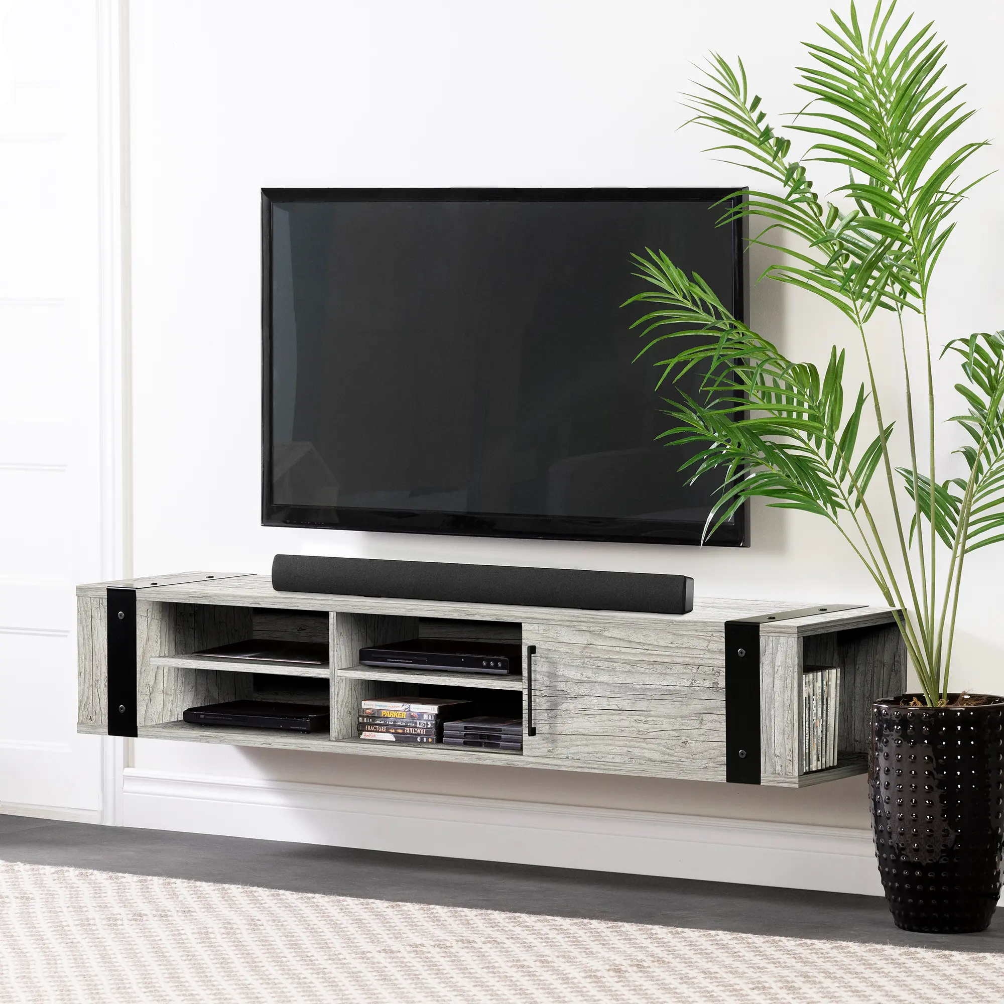 13423 Munich Seaside Pine 68  Hanging TV Stand - South Shore-2