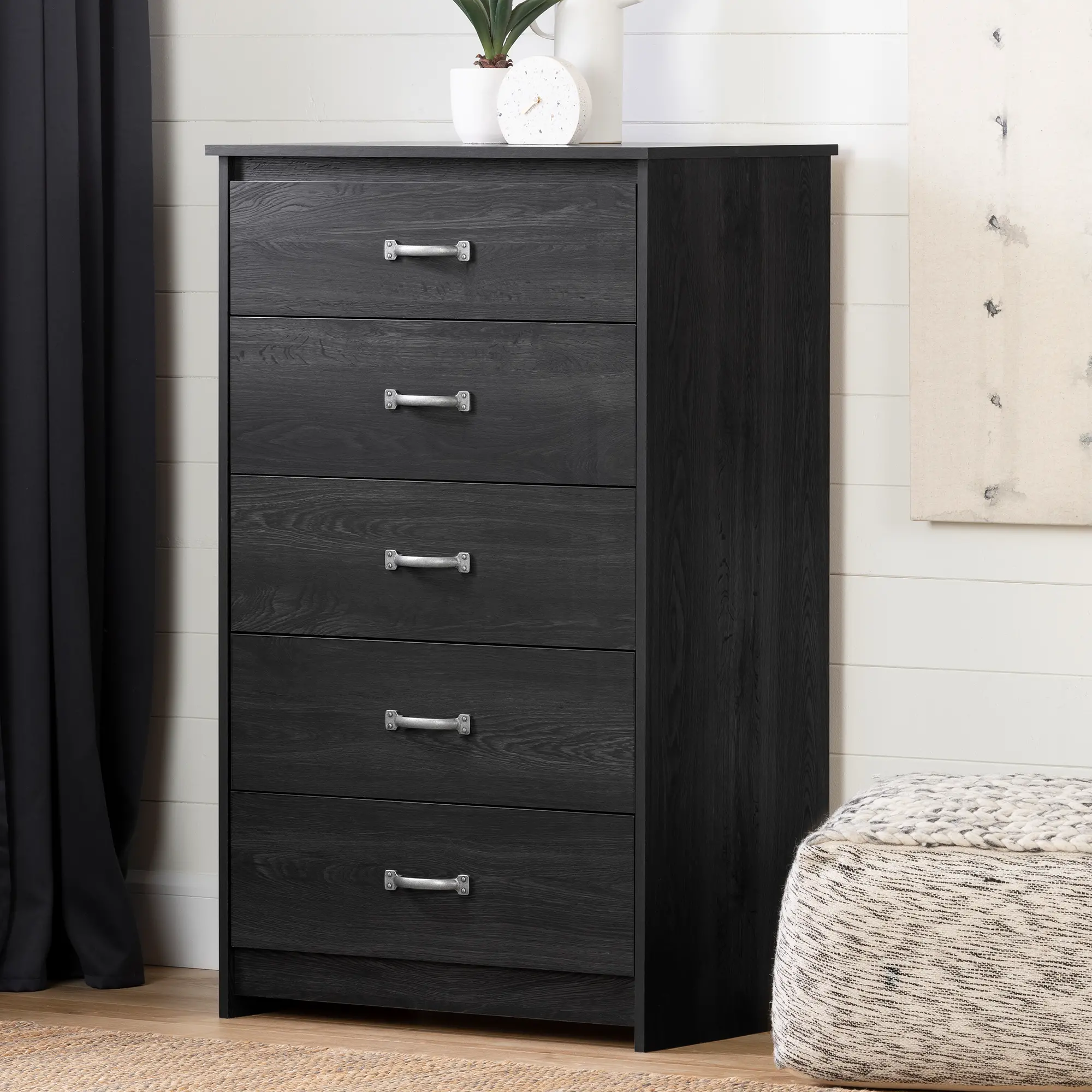 12983 Tassio Farmhouse Gray Oak Chest of Drawers - South Shore-2