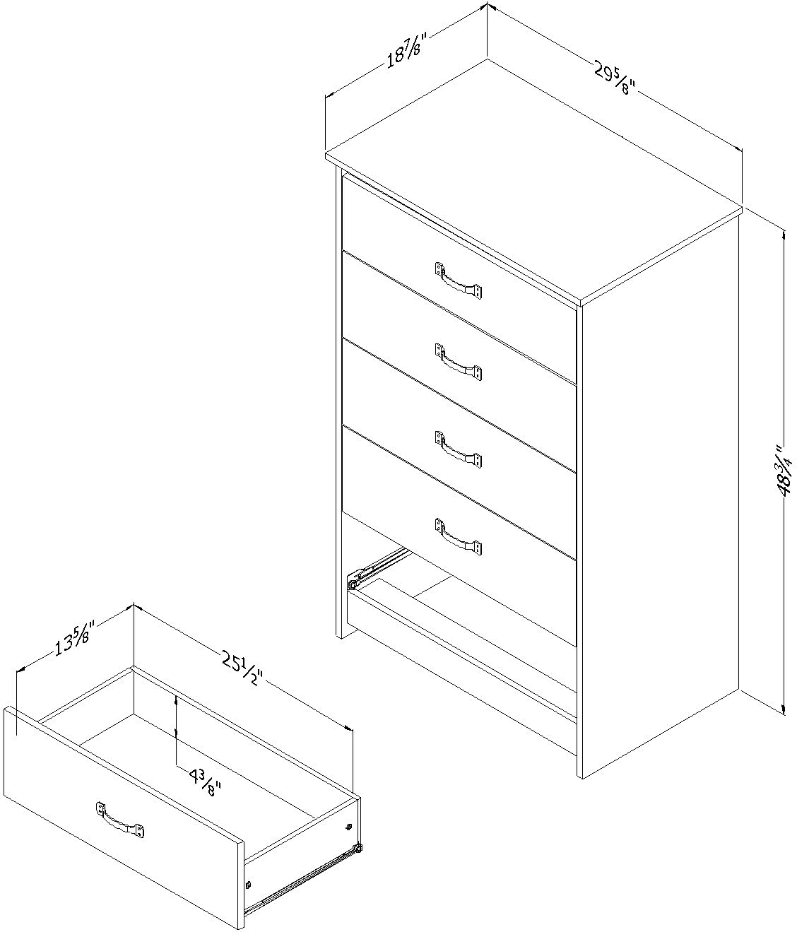 12983 Tassio Farmhouse Gray Oak Chest of Drawers - South Shore-8