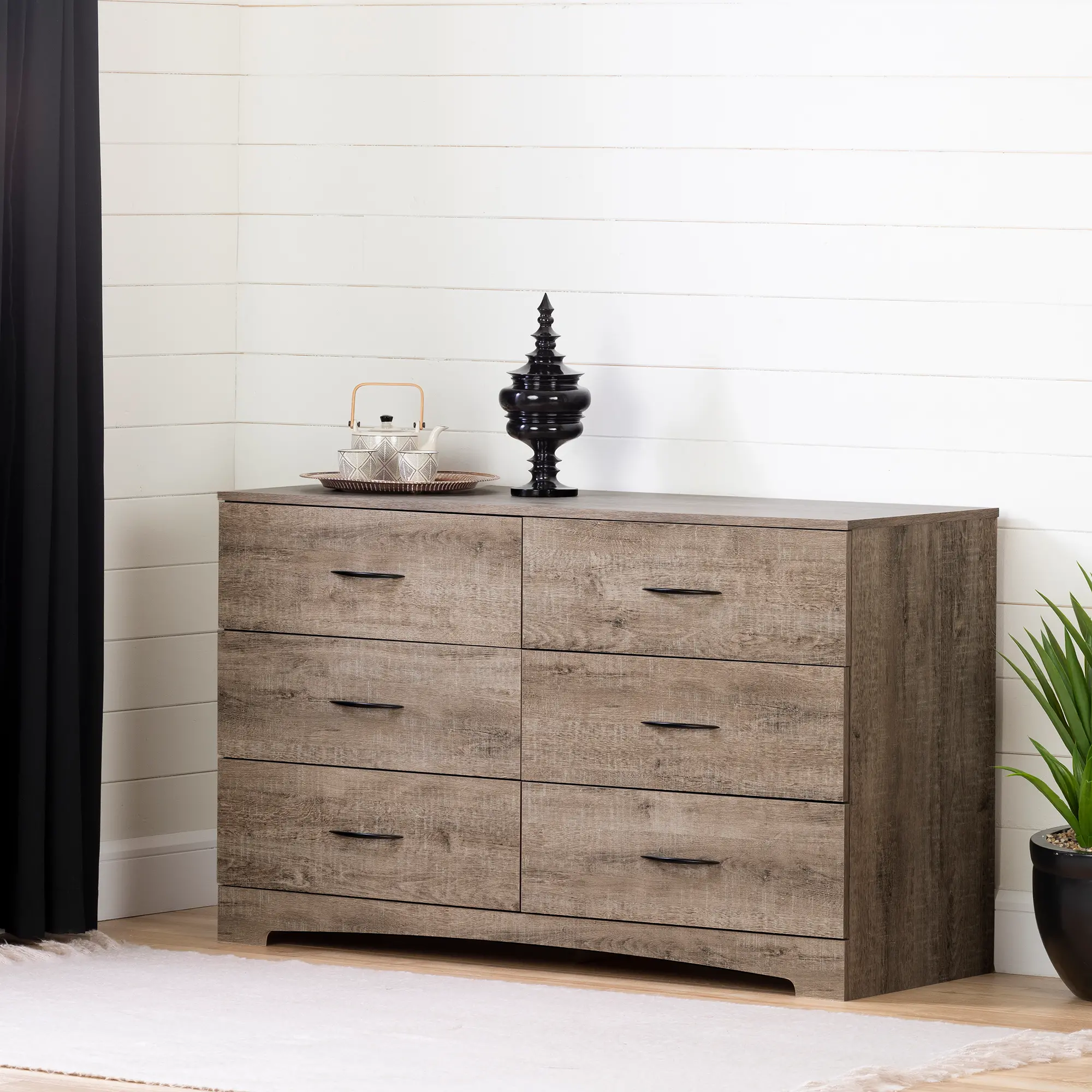 South Shore 6-Drawer Dresser Weathered Oak Step One