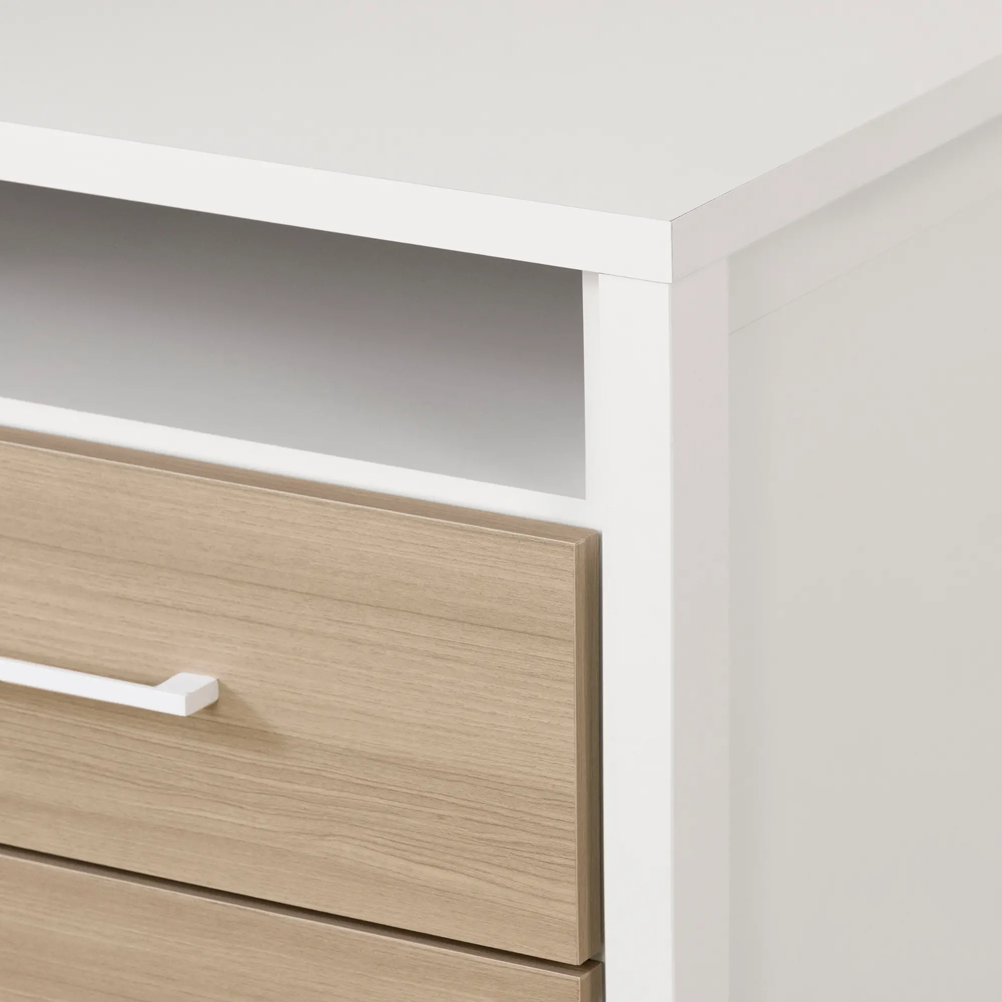 13208 Contemporary Elm and White Nightstand - South Shore-3