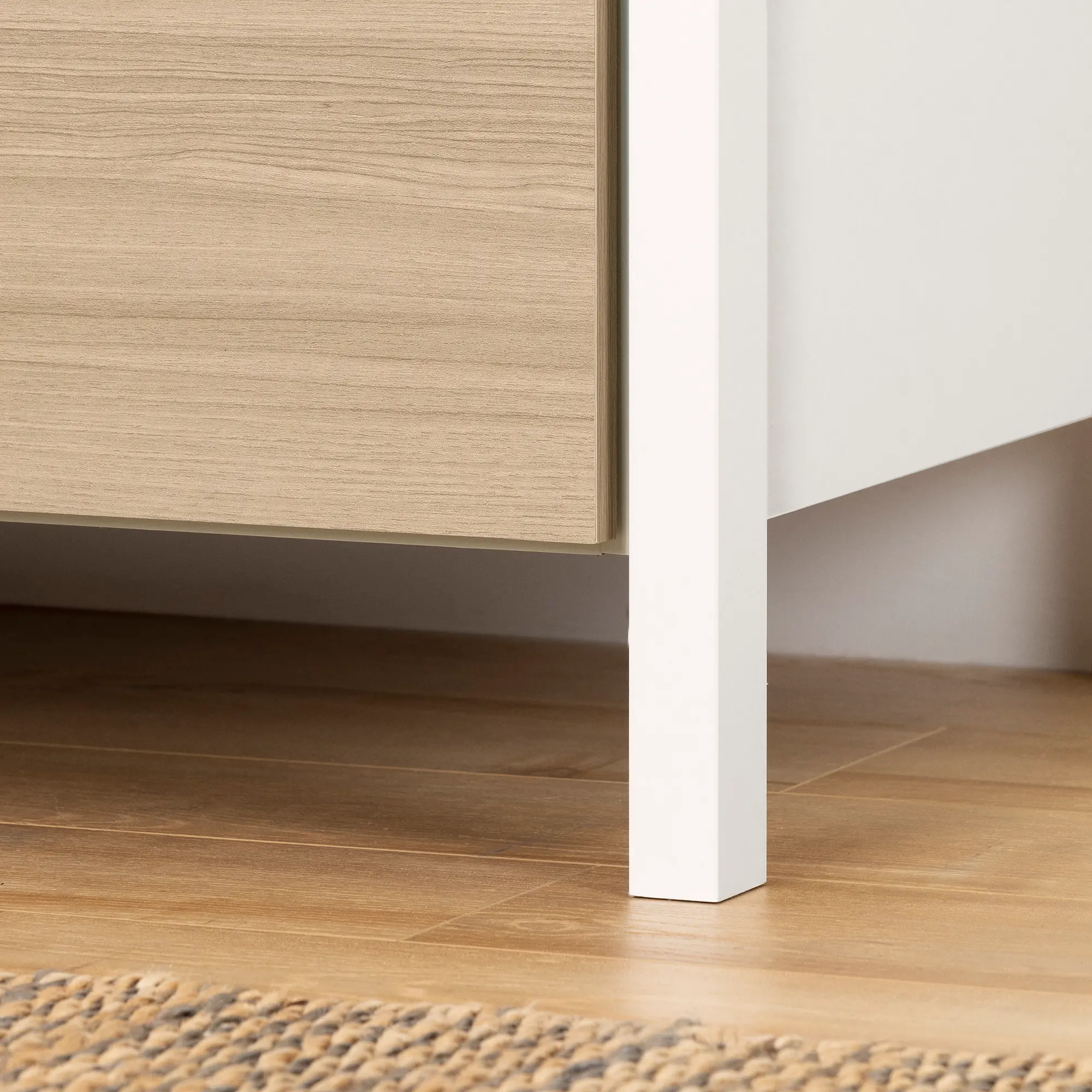 13208 Contemporary Elm and White Nightstand - South Shore-4
