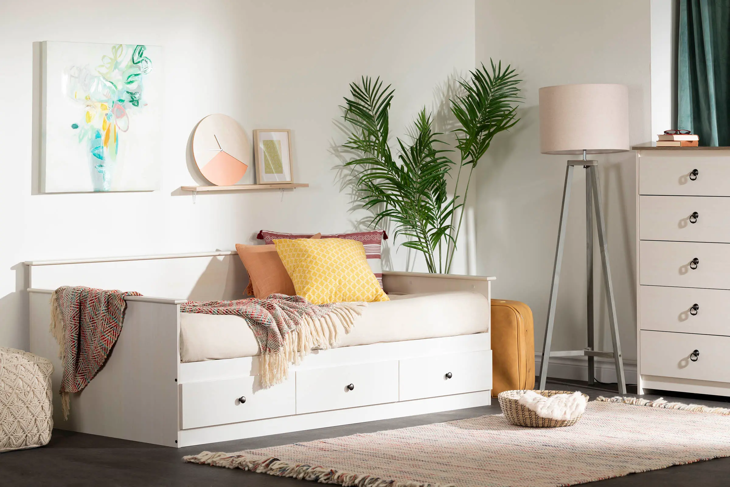 13128 Plenny White Wash Daybed with Storage - South Shore-5