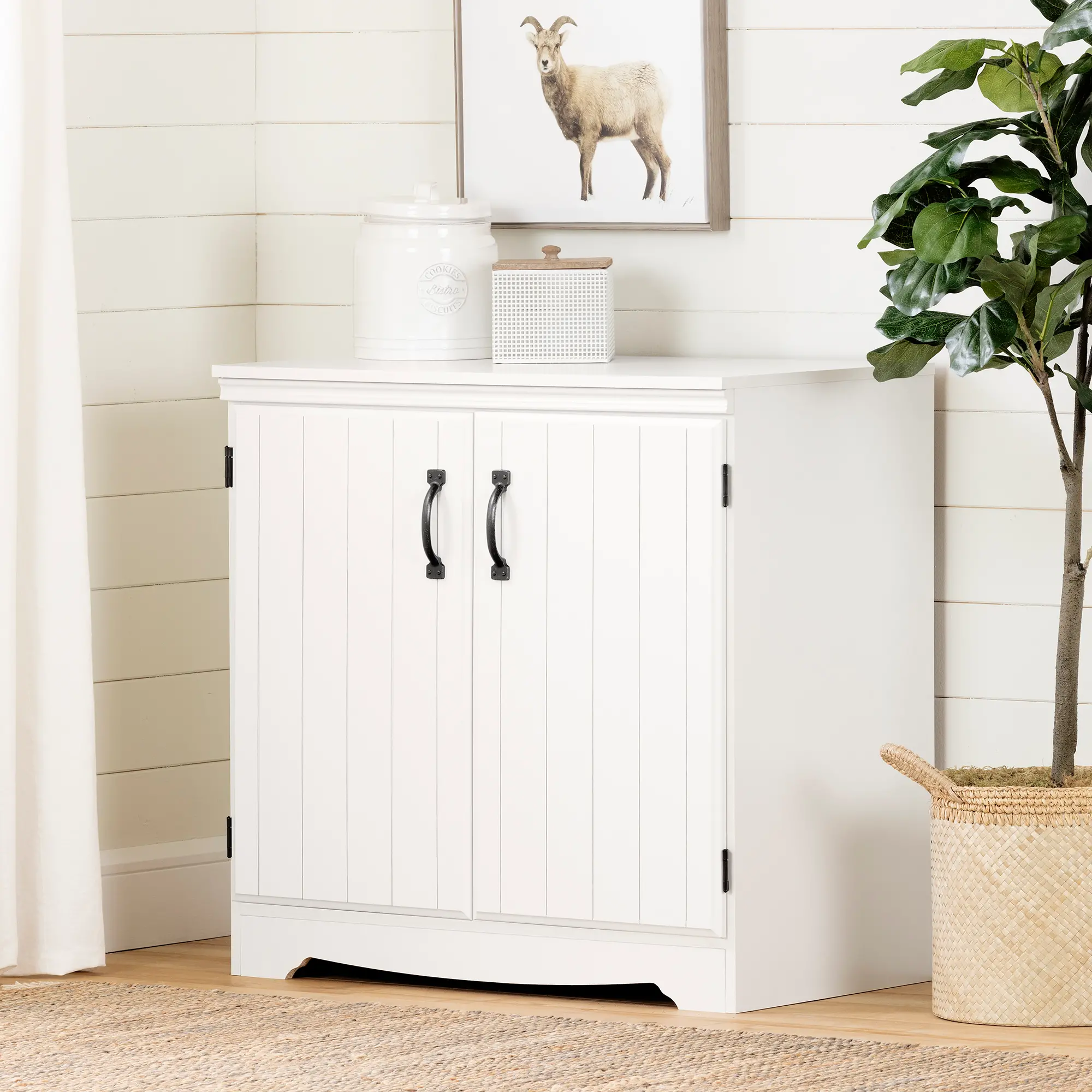 13243 Farnel Pure White 2-Door Storage Cabinet - South Shore-2