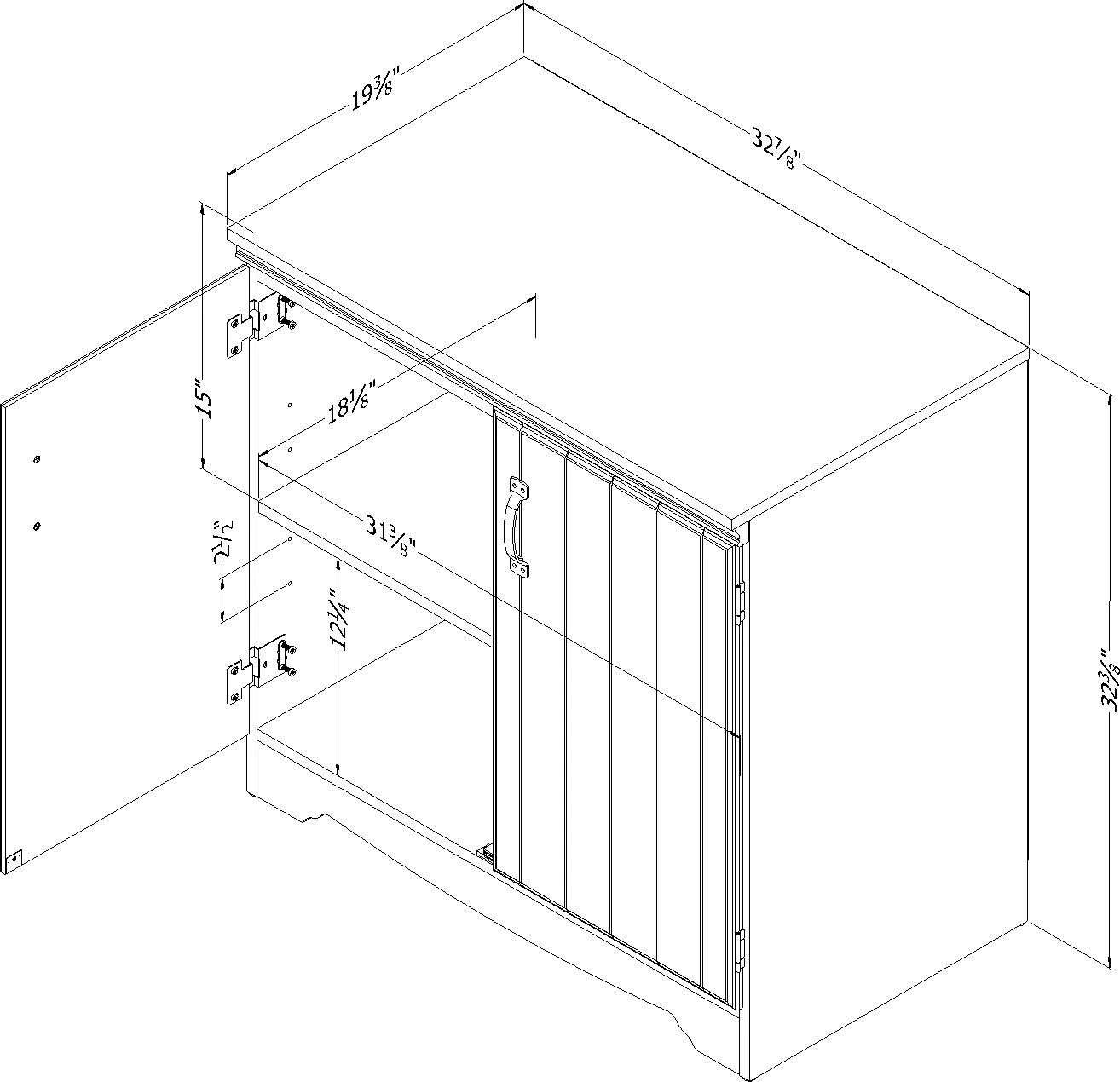 13243 Farnel Pure White 2-Door Storage Cabinet - South Shore-8