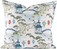 Red, Green and Blue Kirin Pearl 20 Inch Feather Throw Pillow