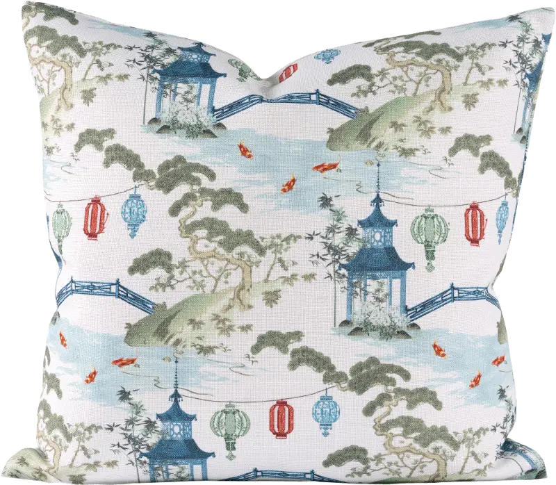 Red, Green and Blue Kirin Pearl 20 Inch Feather Throw Pillow