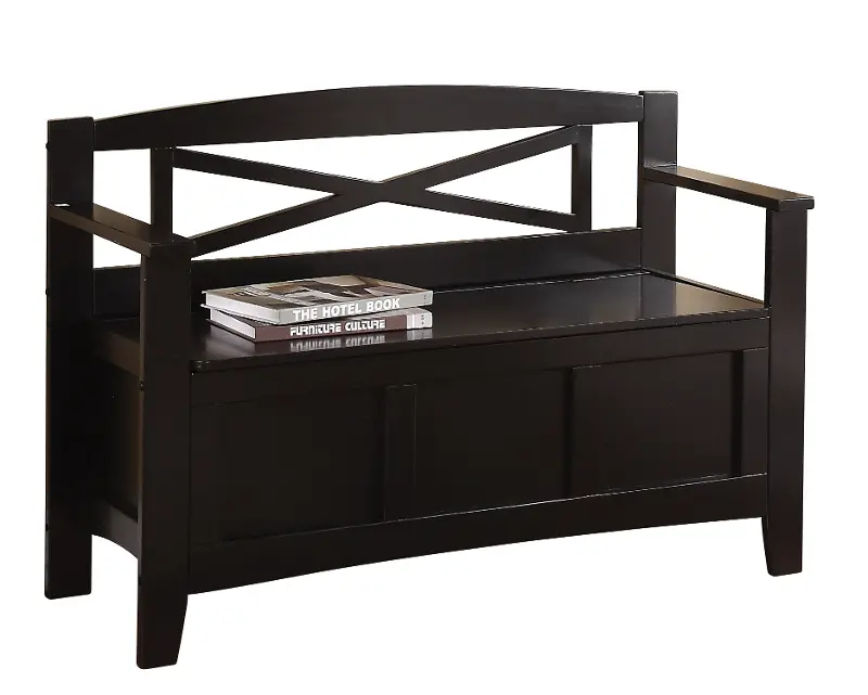 Metro Black Entryway Storage Bench