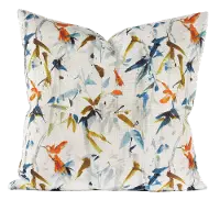 Multi Color Hummingbird Summer 20 Inch Feather Throw Pillow