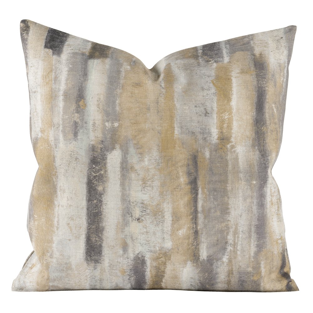 Brown Off White and Gray Sedona 20 Inch Feather Throw Pillow