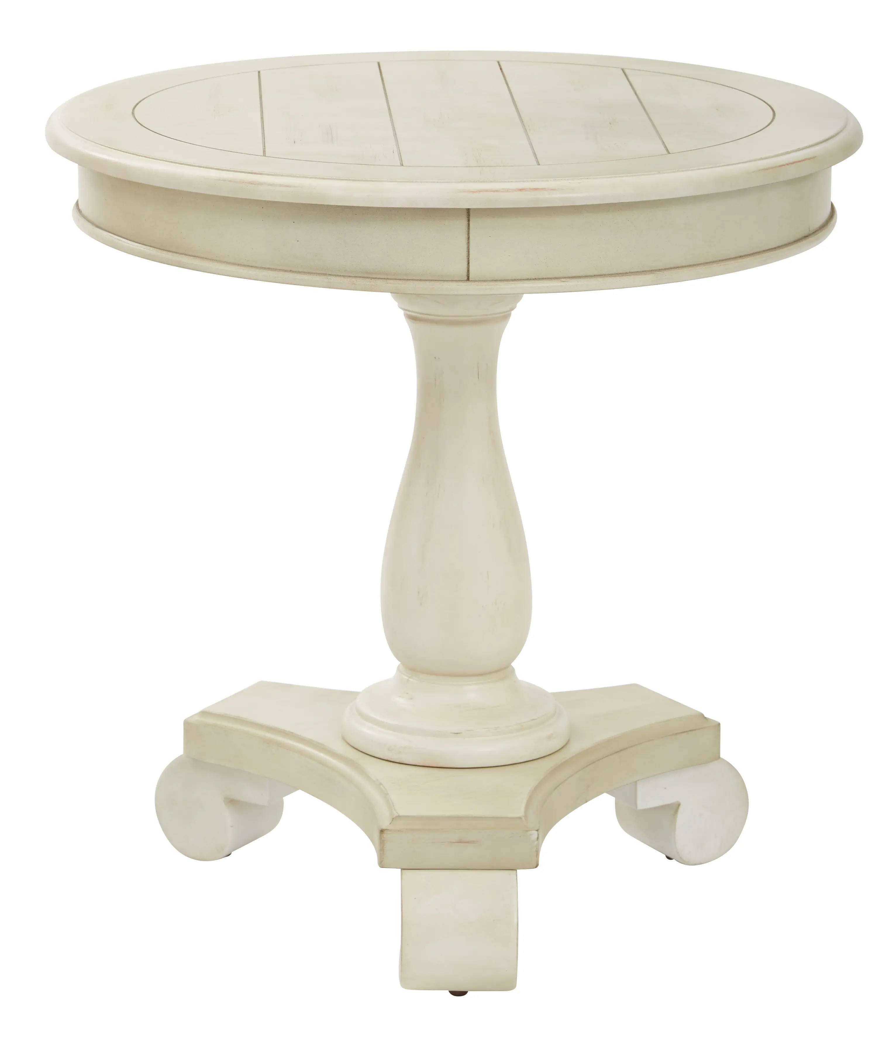 Avalon Antique Beige Round Accent Table-1