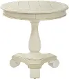 Avalon Antique Beige Round Accent Table