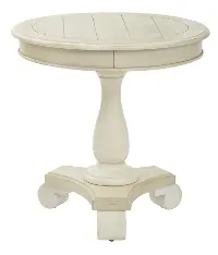 Avalon Antique Beige Round Accent Table