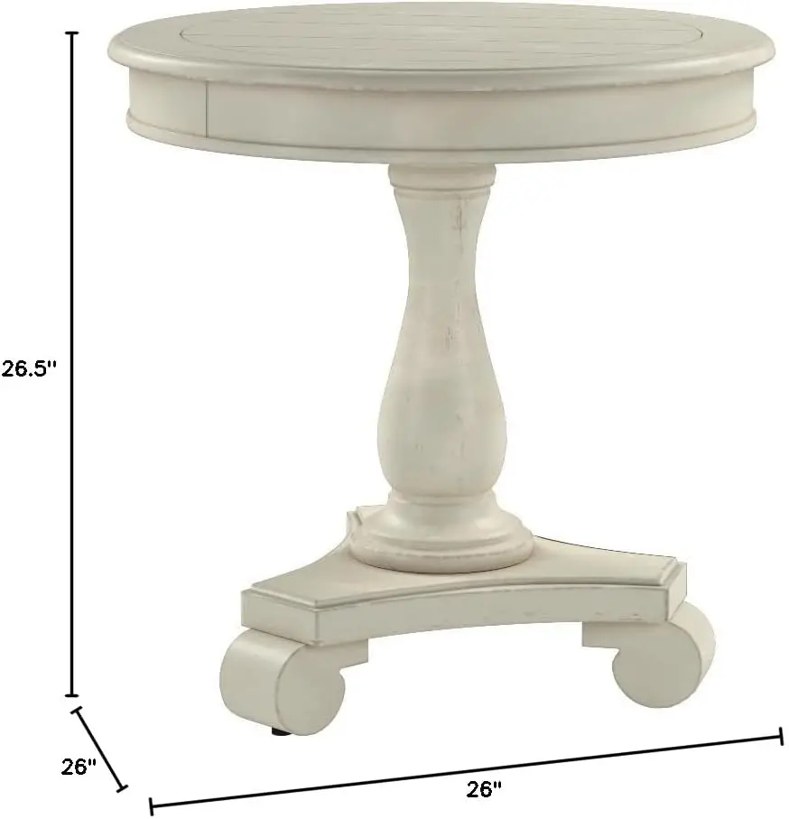 Avalon Antique Beige Round Accent Table-2