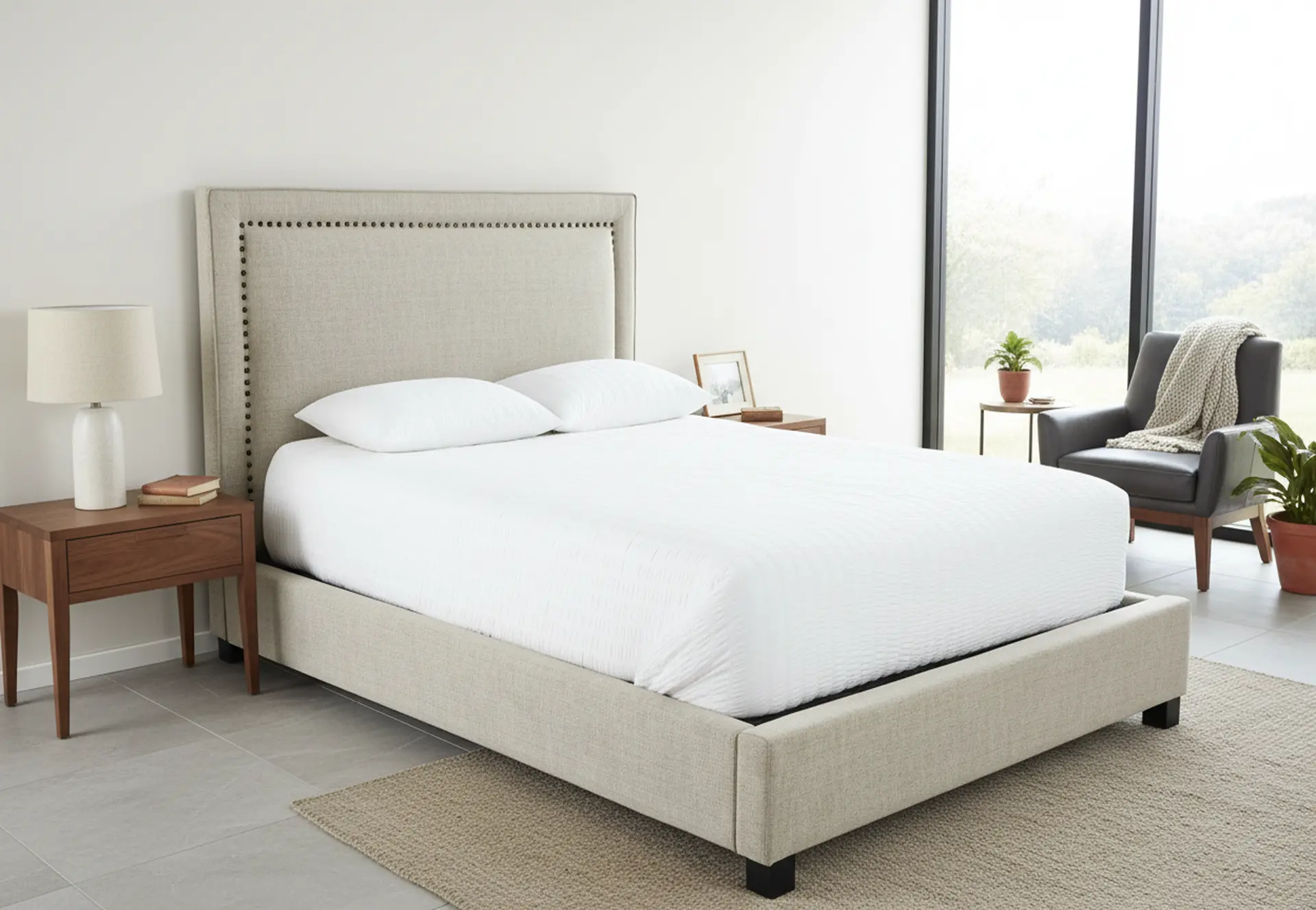 Poppy Natural Queen Upholstered Bed-10