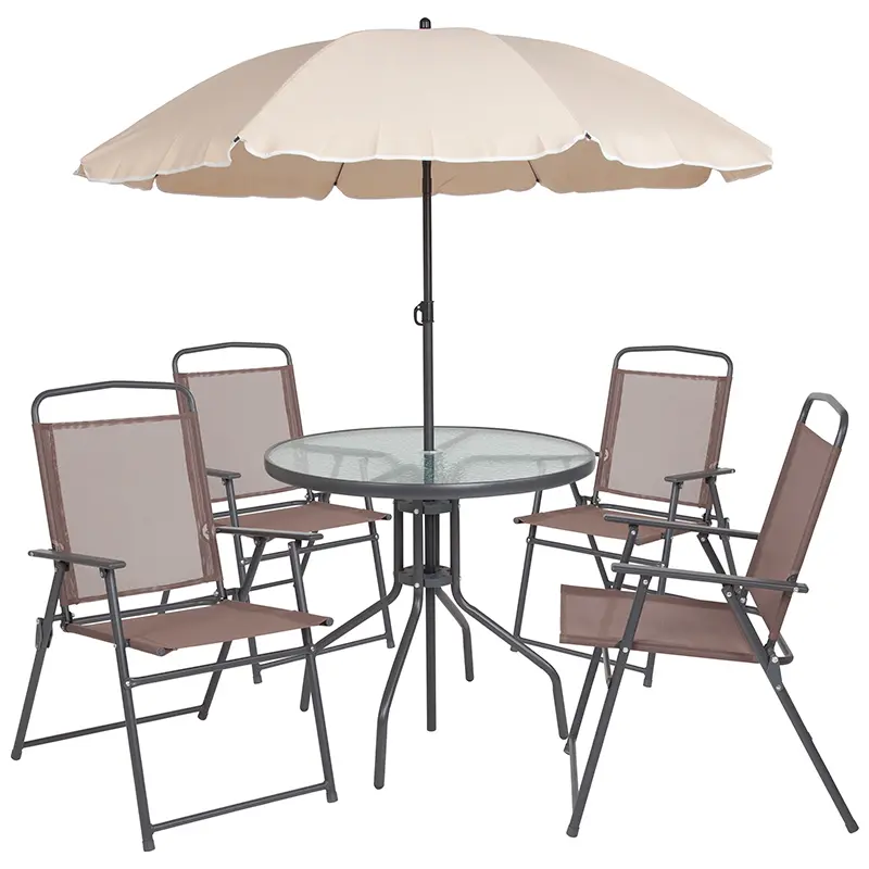 6 Piece Brown Patio Garden Set-1
