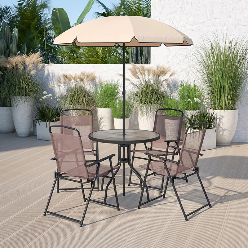 6 Piece Brown Patio Garden Set-2
