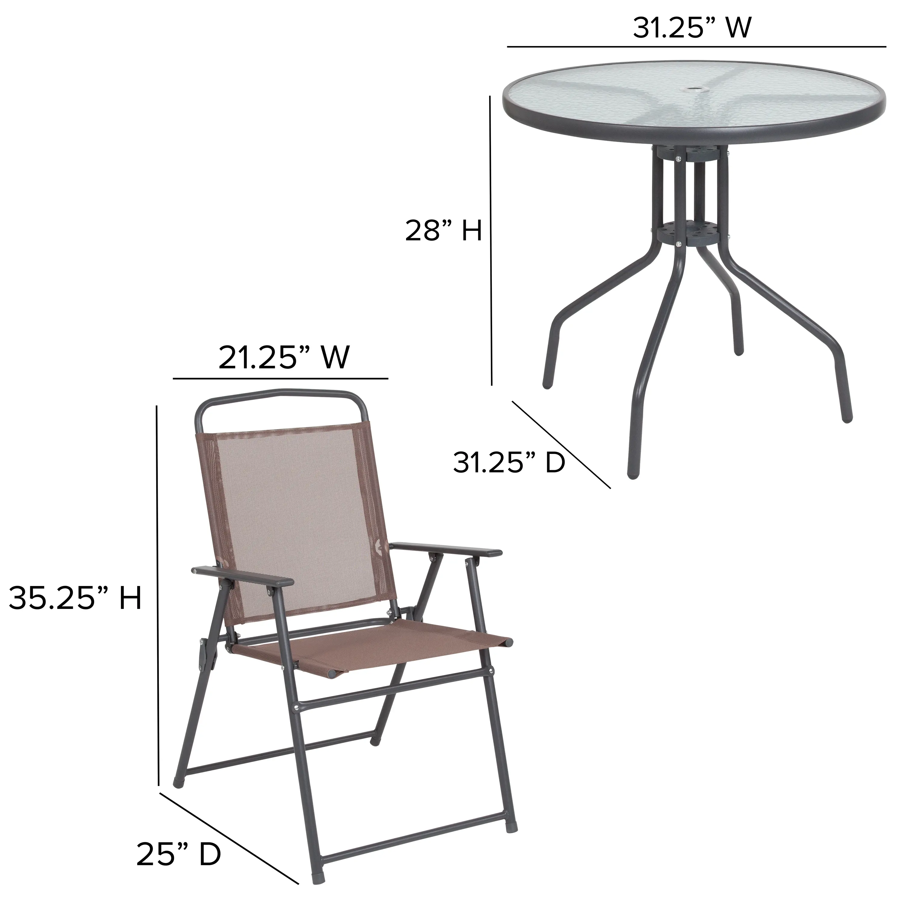 6 Piece Brown Patio Garden Set-3