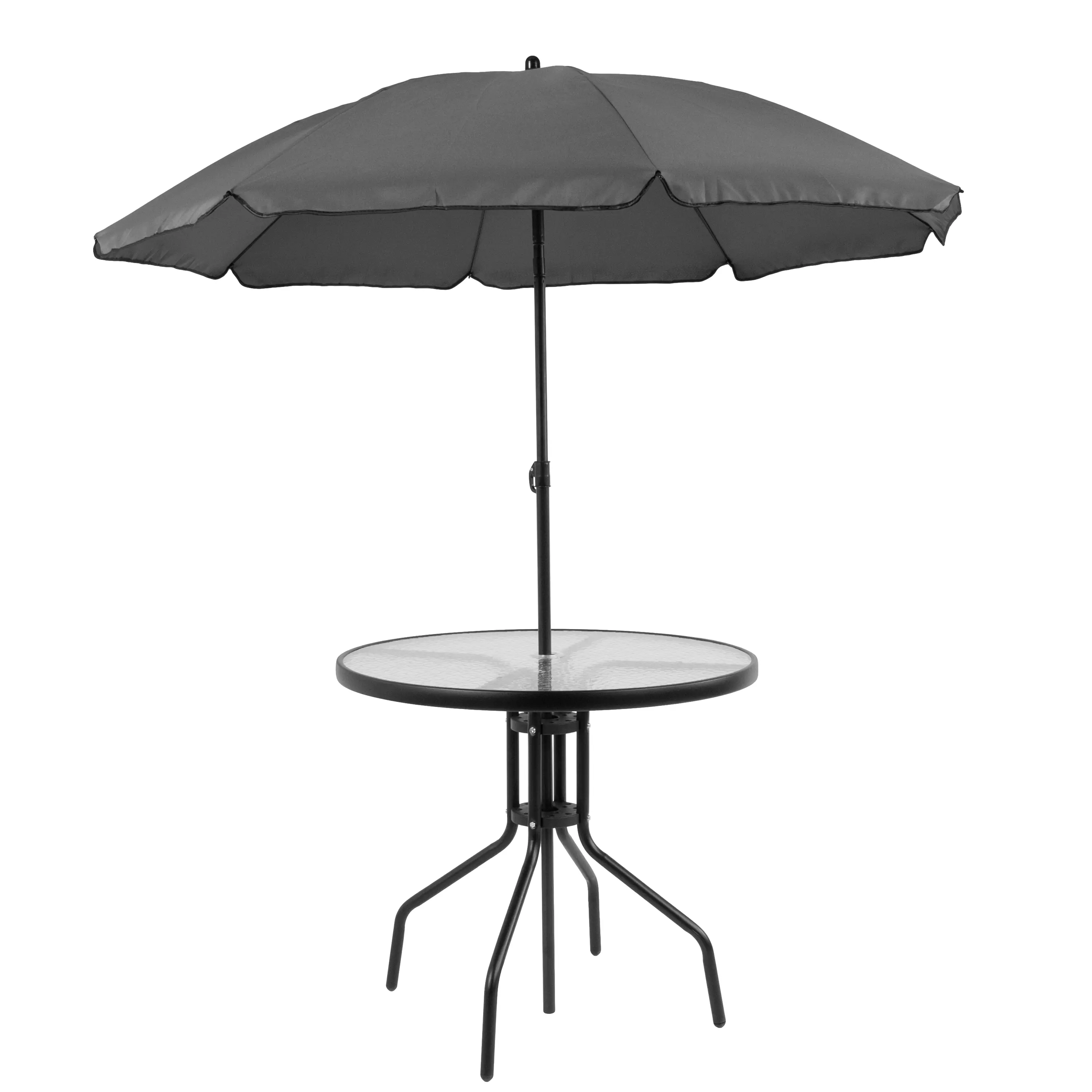 Black 6 Piece Patio Garden Set with Umbrella-7