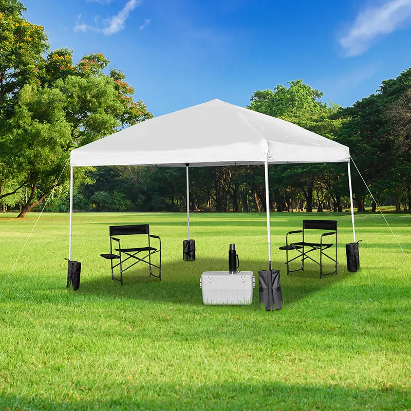 10' x 10' White Canopy Tent with Stakes