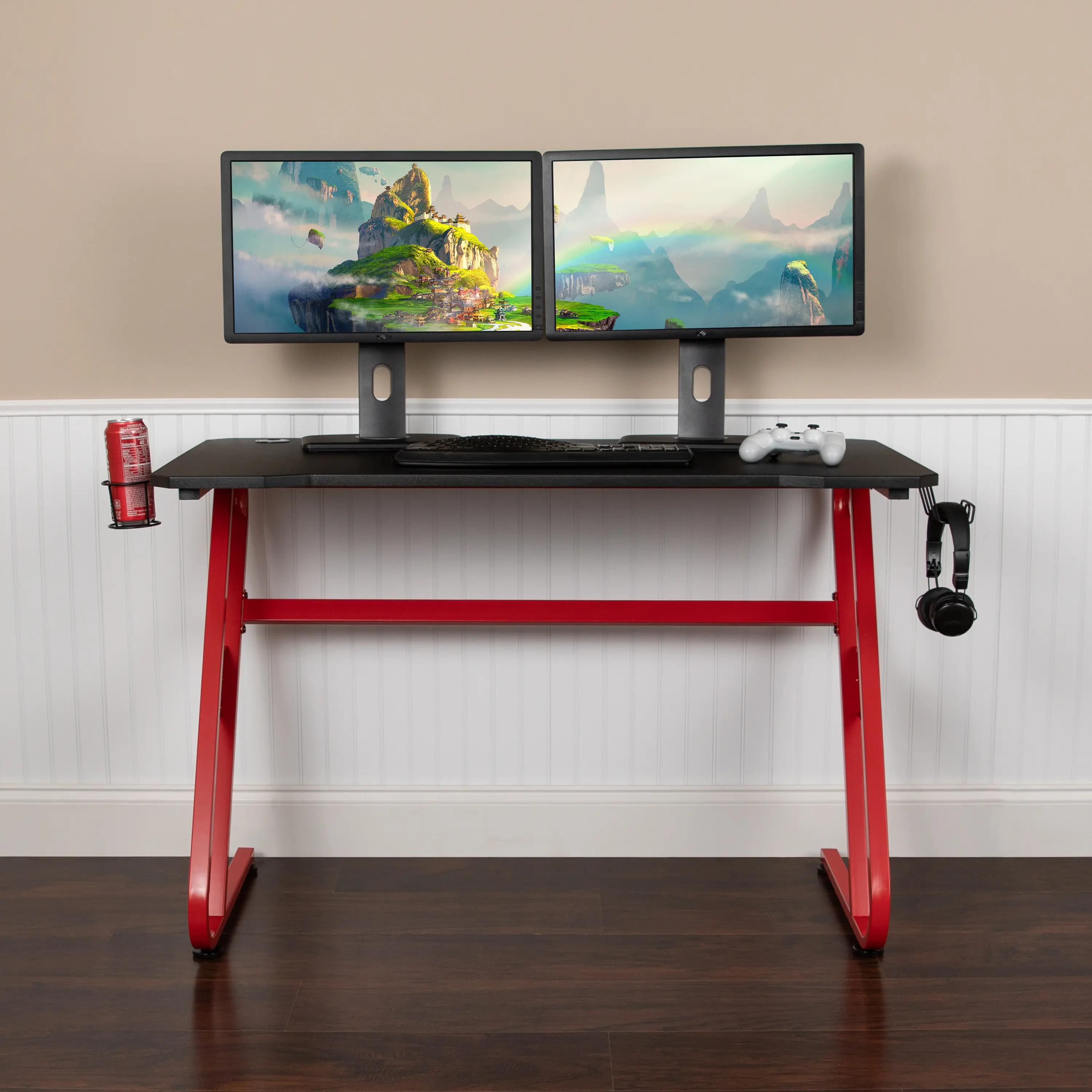 Clifford Red Ergonomic Gaming Desk-2