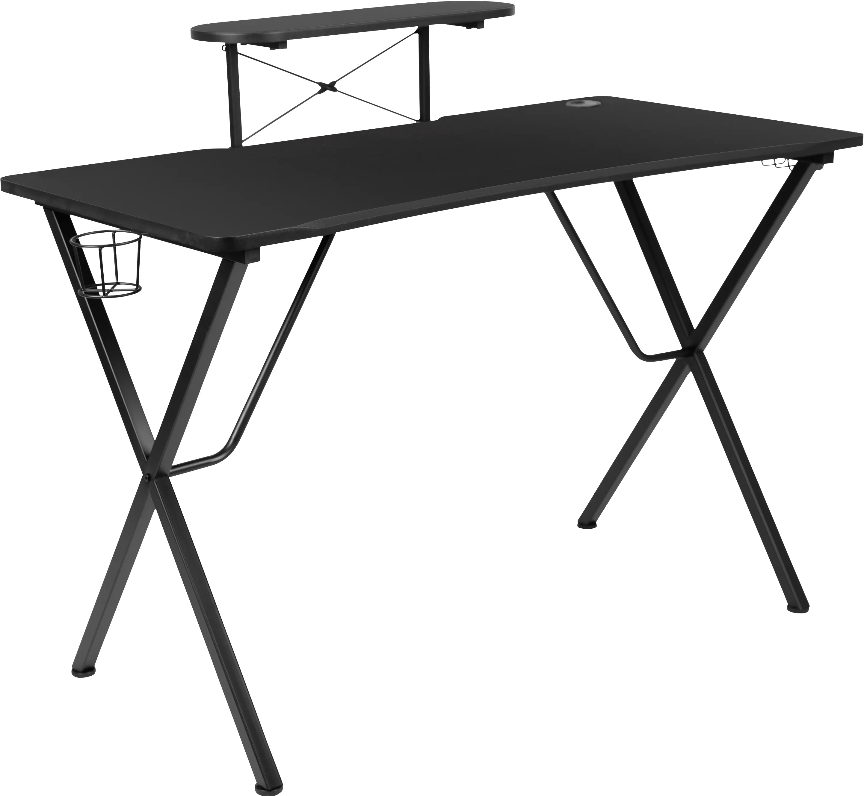 Black Gaming Desk with Monitor Stand-4