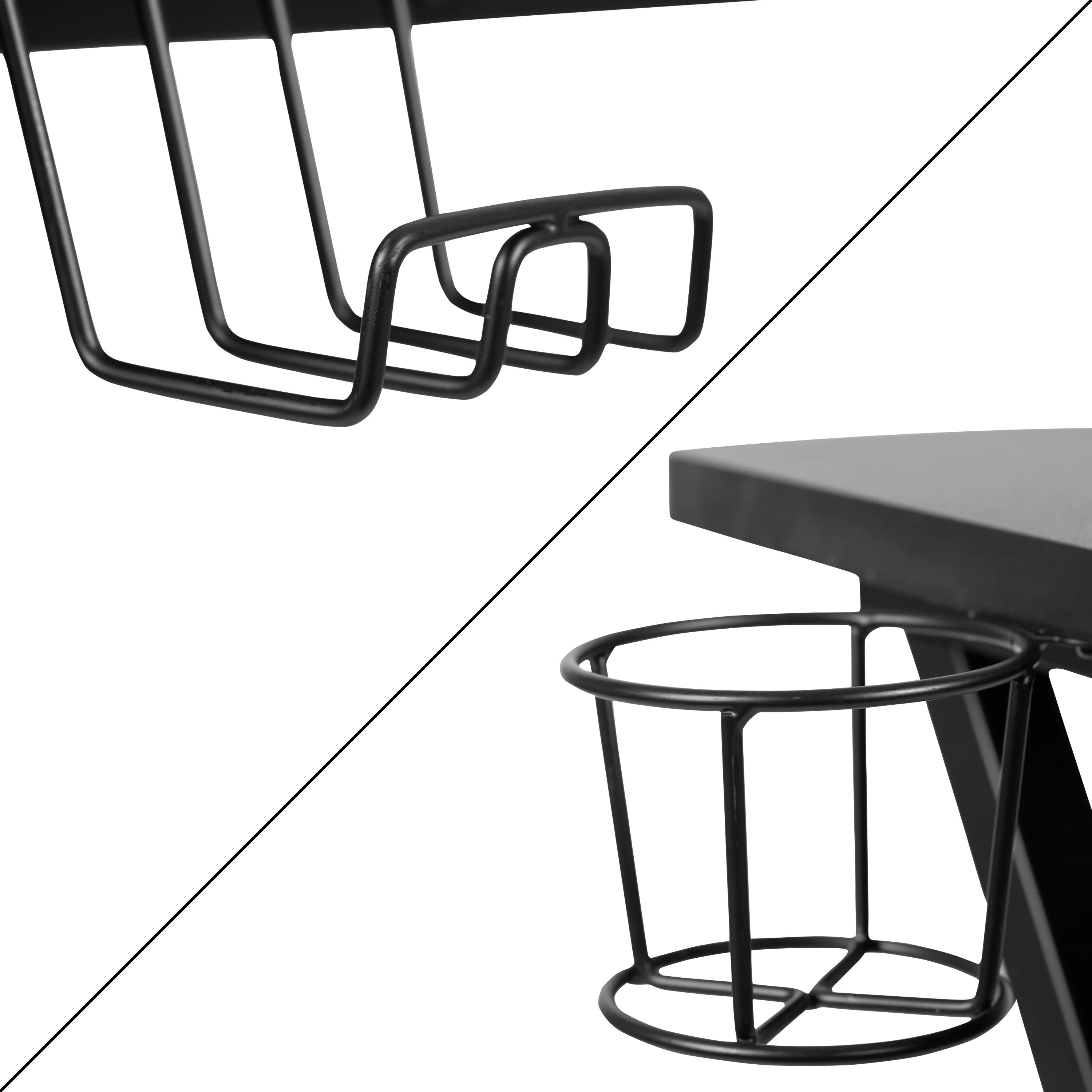 Black Gaming Desk with Monitor Stand-7