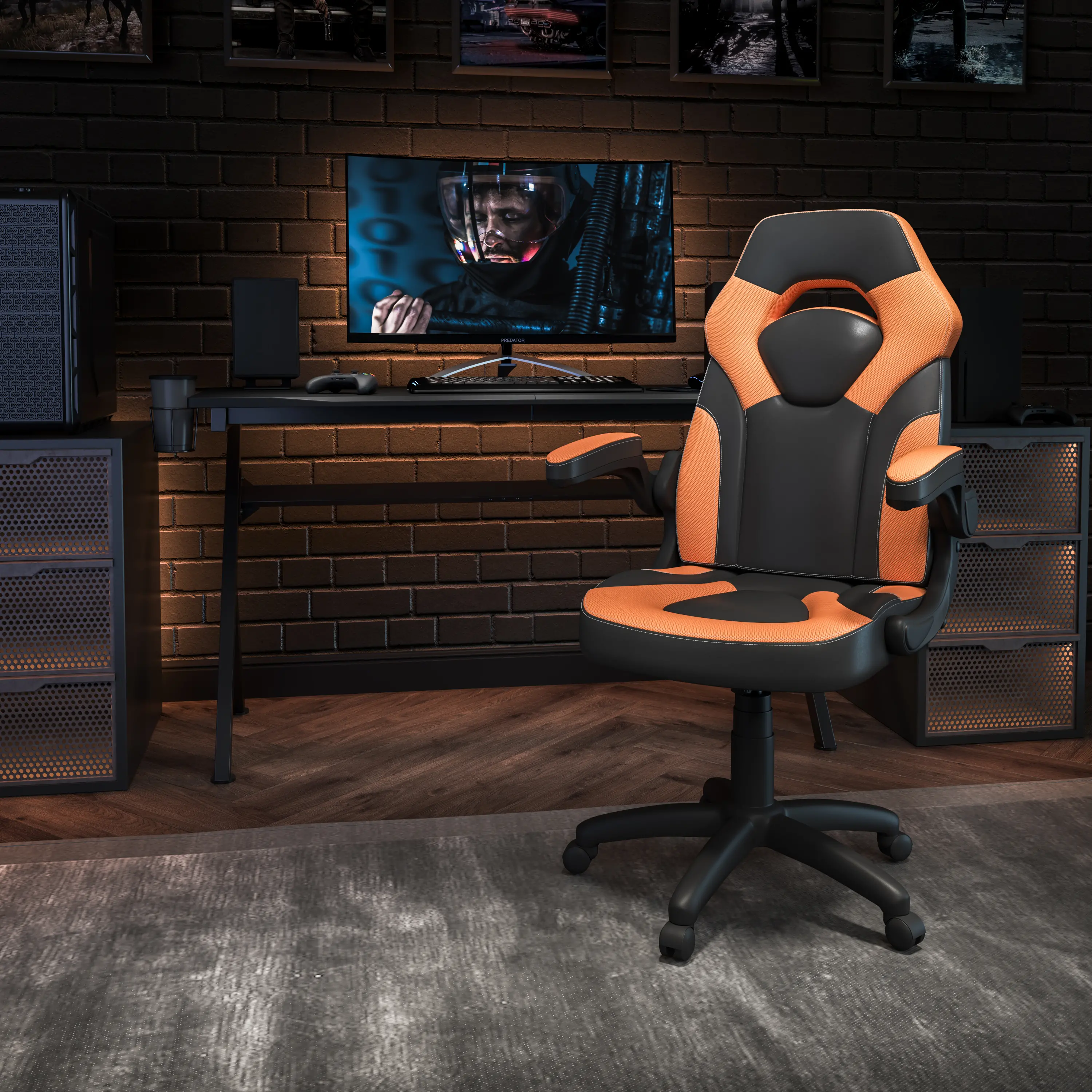 X10 Orange and Black Gaming Swivel Chair-2