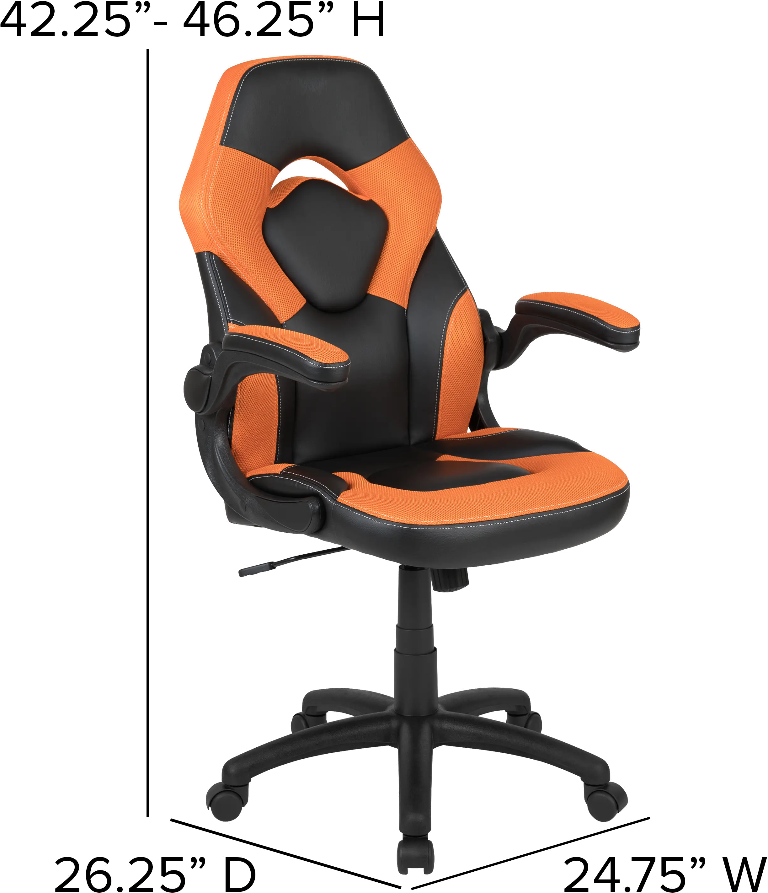 X10 Orange and Black Gaming Swivel Chair-3
