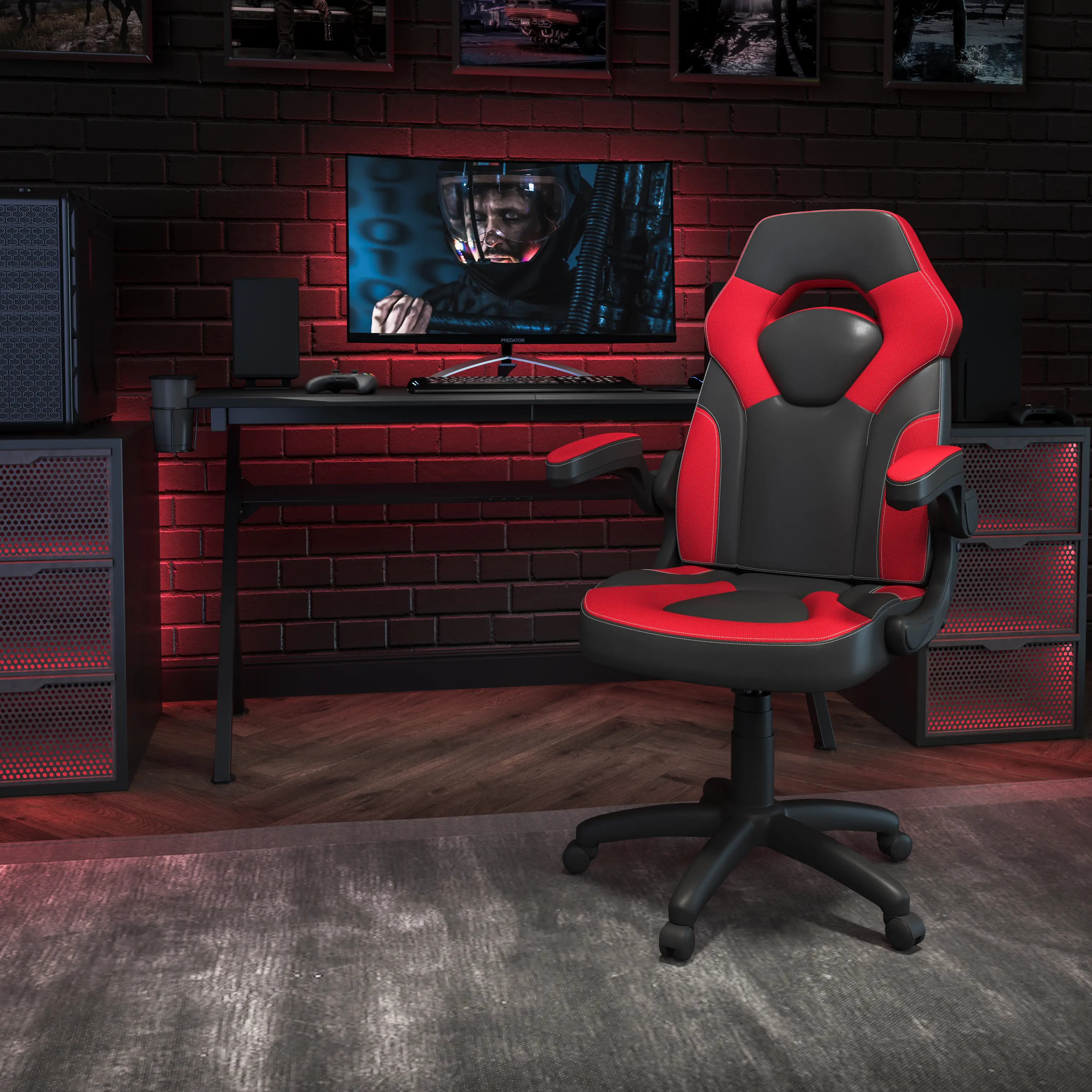 X10 Red and Black Gaming Swivel Chair-2