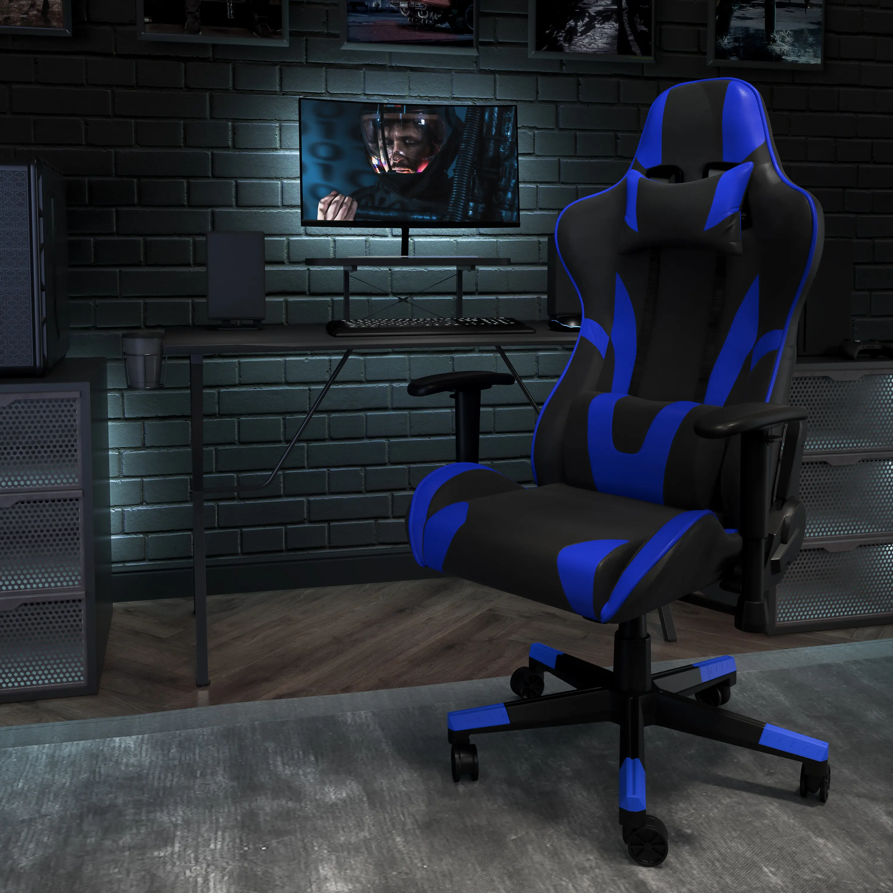 X30 Blue and Black Gaming Swivel Chair-2