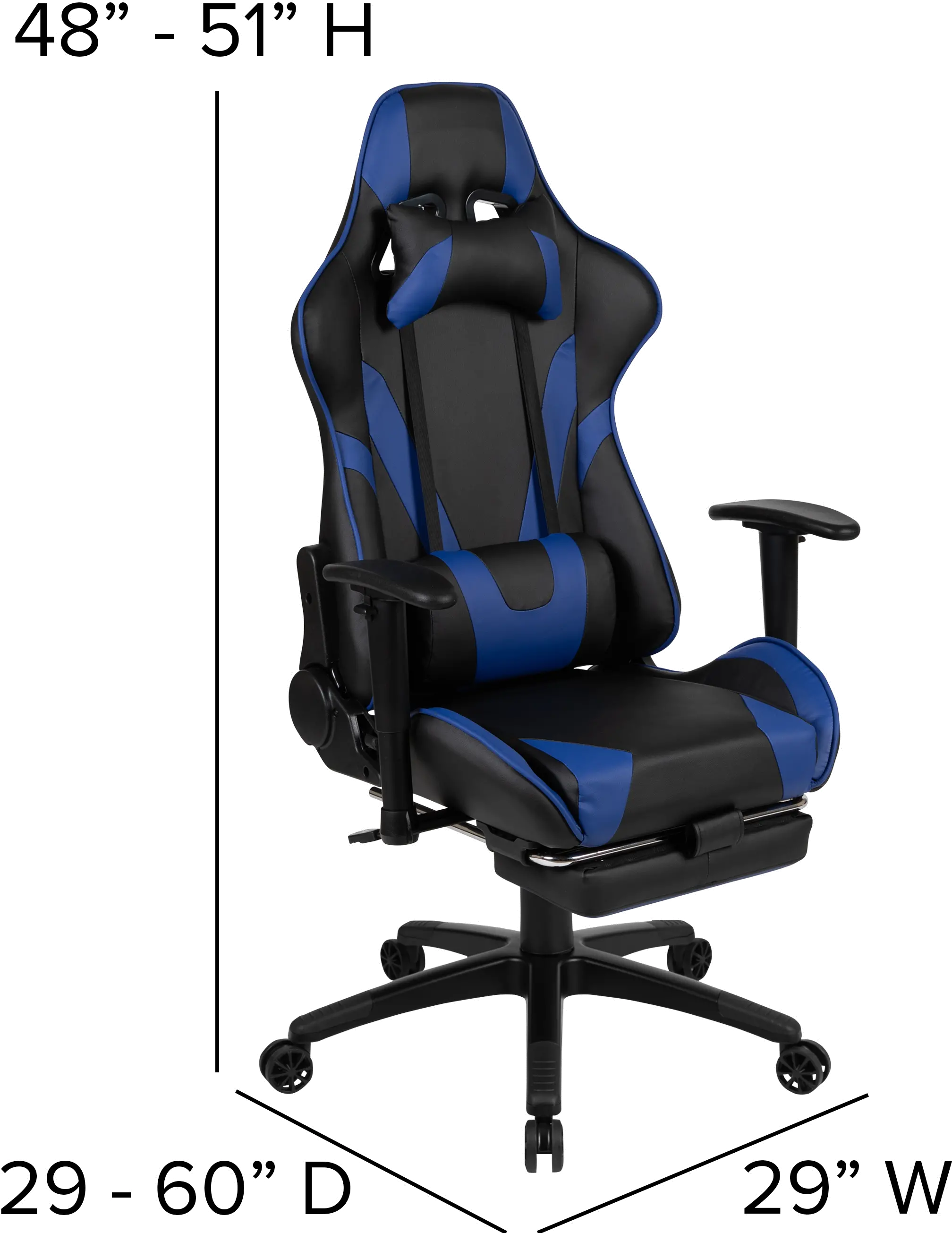 X30 Blue and Black Gaming Swivel Chair-3