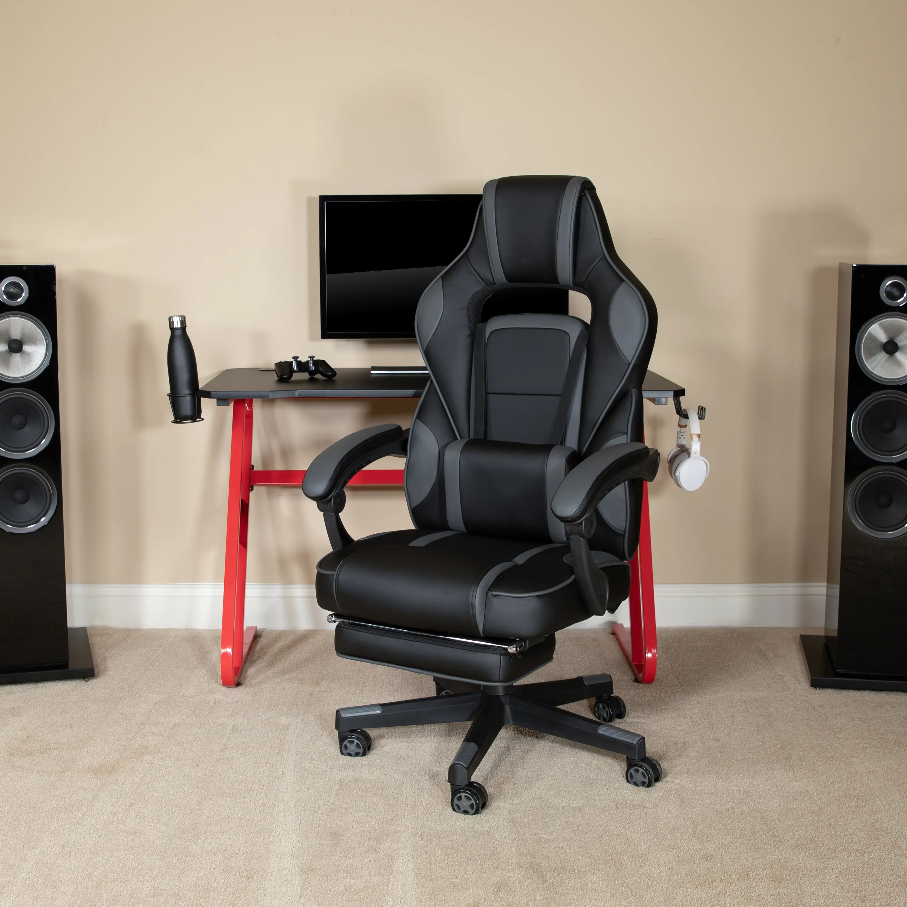 Gray and Black Gaming Swivel Chair - X40-2