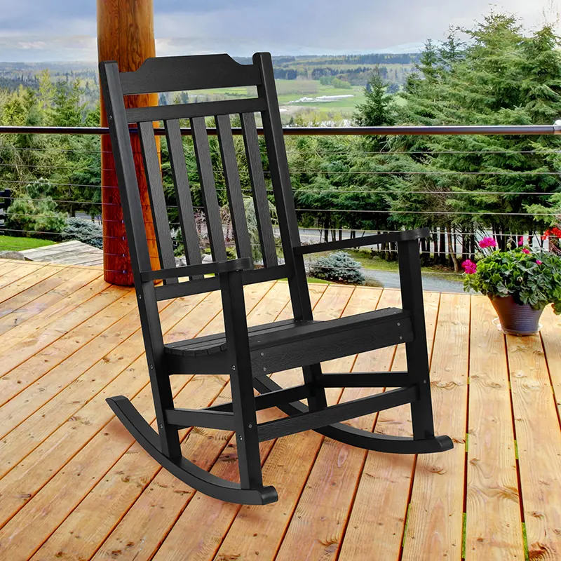 All-Weather Black Rocking Chair-2