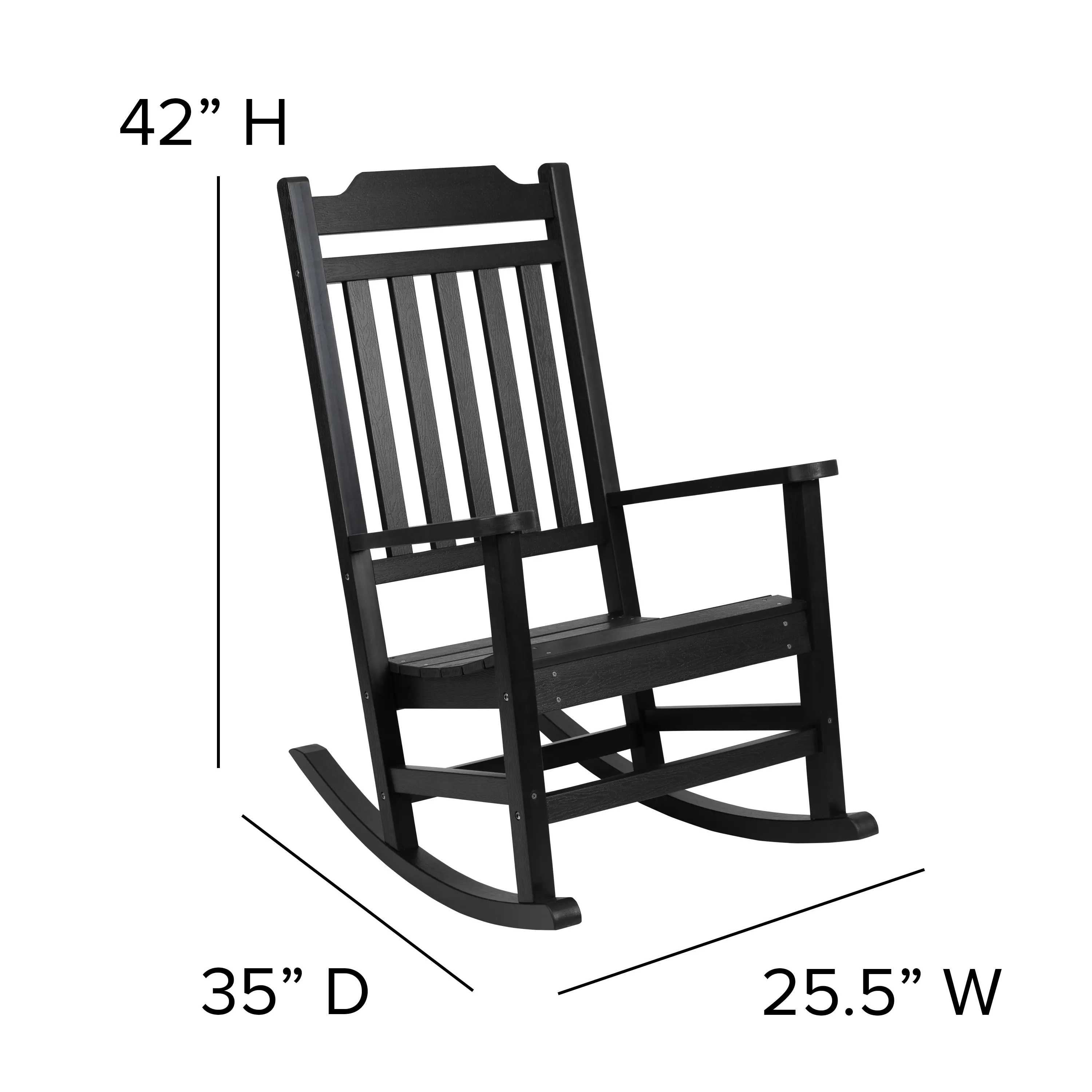 All-Weather Black Rocking Chair-3