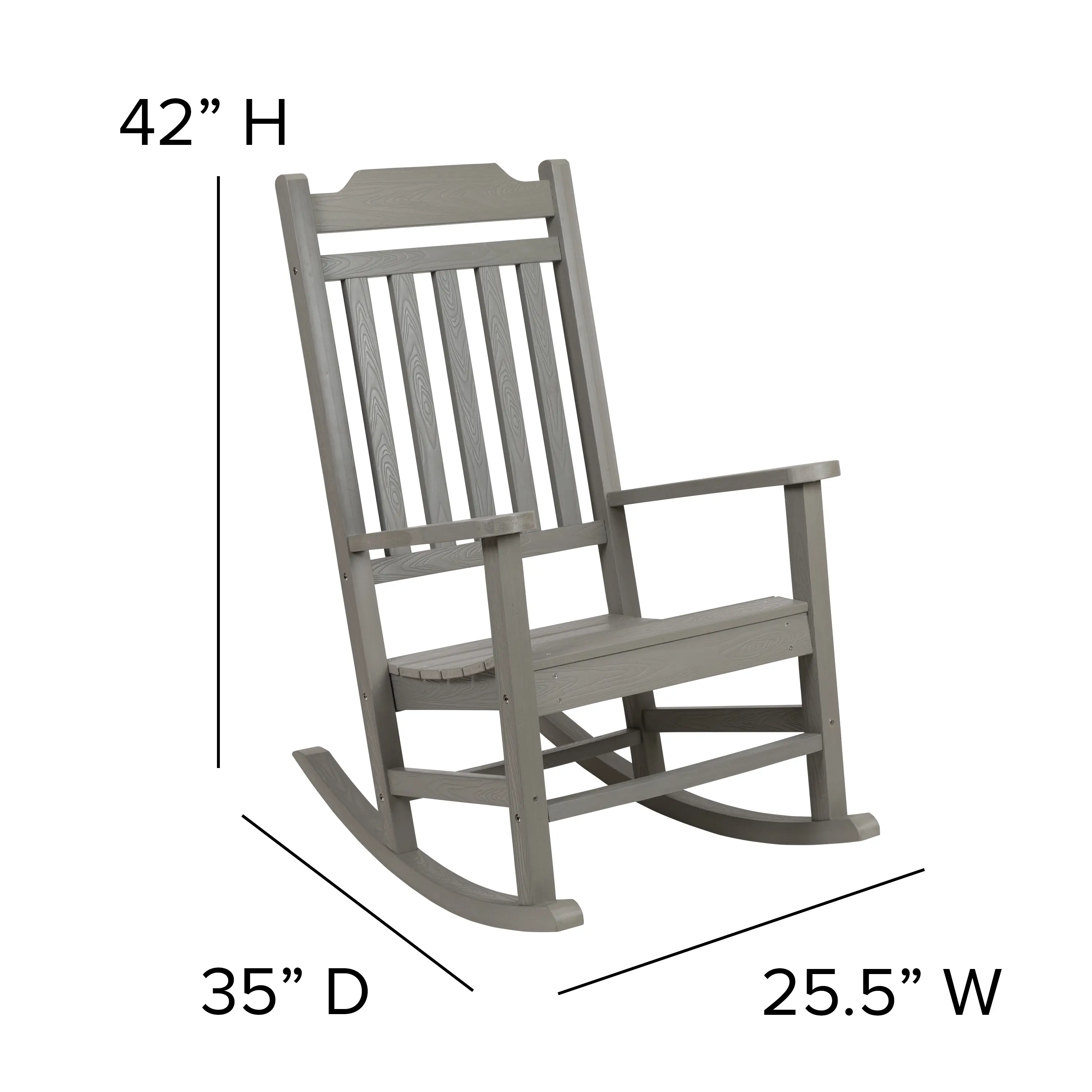 All-Weather Gray Rocking Chair-3