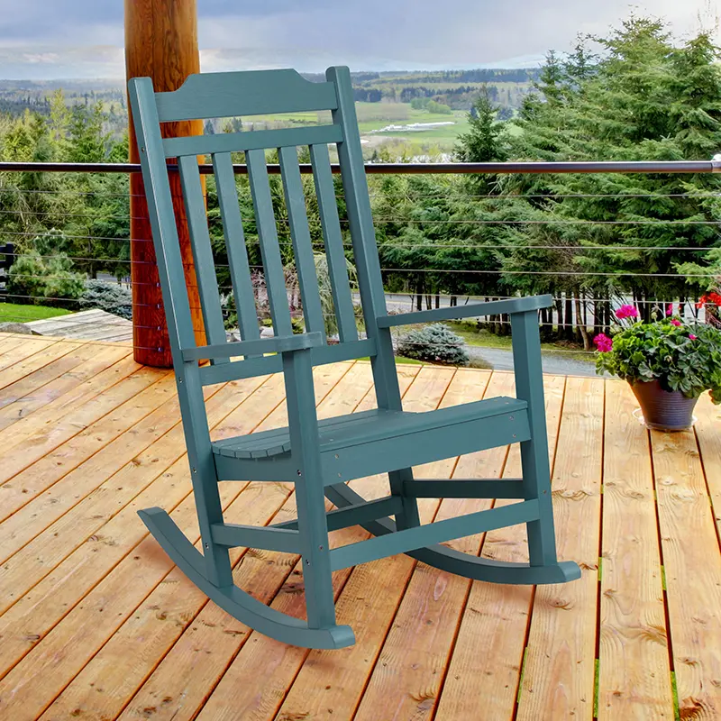 All-Weather Green Rocking Chair-2